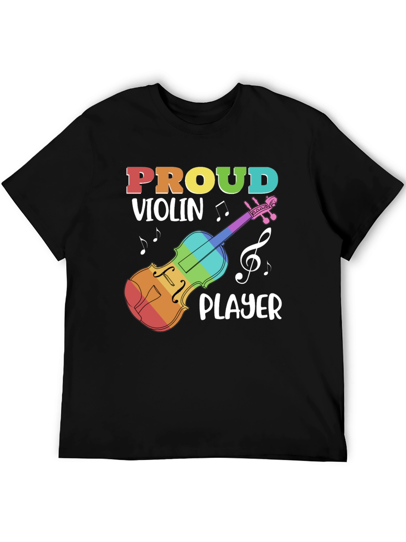Black Proud Violin Player Black T-Shirt view 5