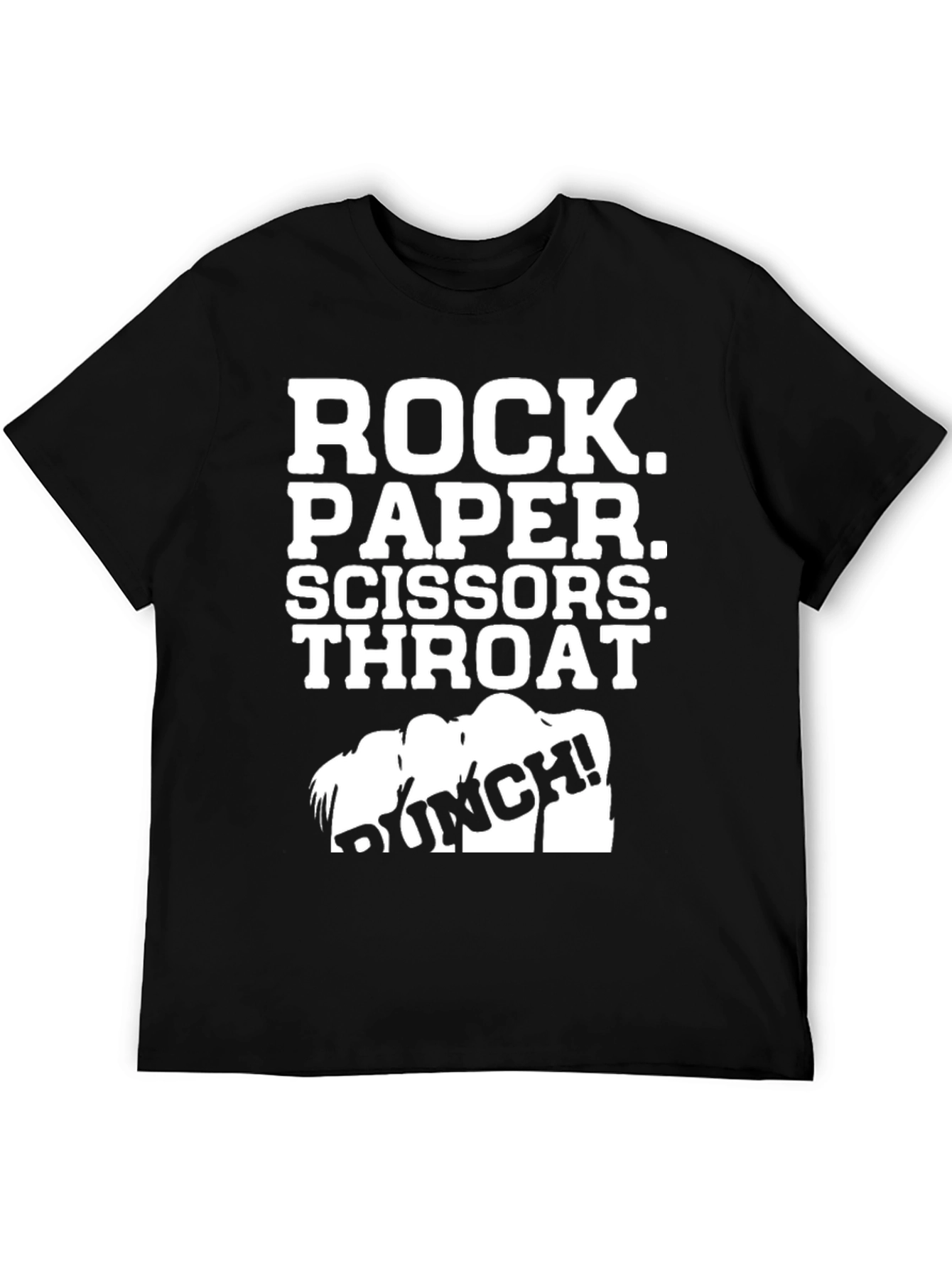 Black Rock Paper Scissors Throat Punch T-Shirt view 5