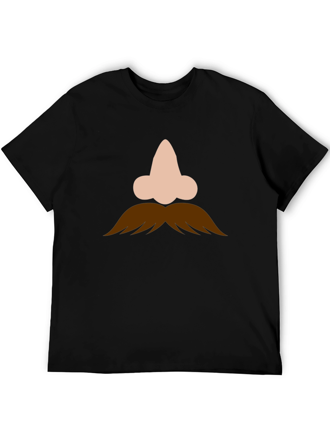 Black Funny Nose and Mustache Graphic Tee view 5