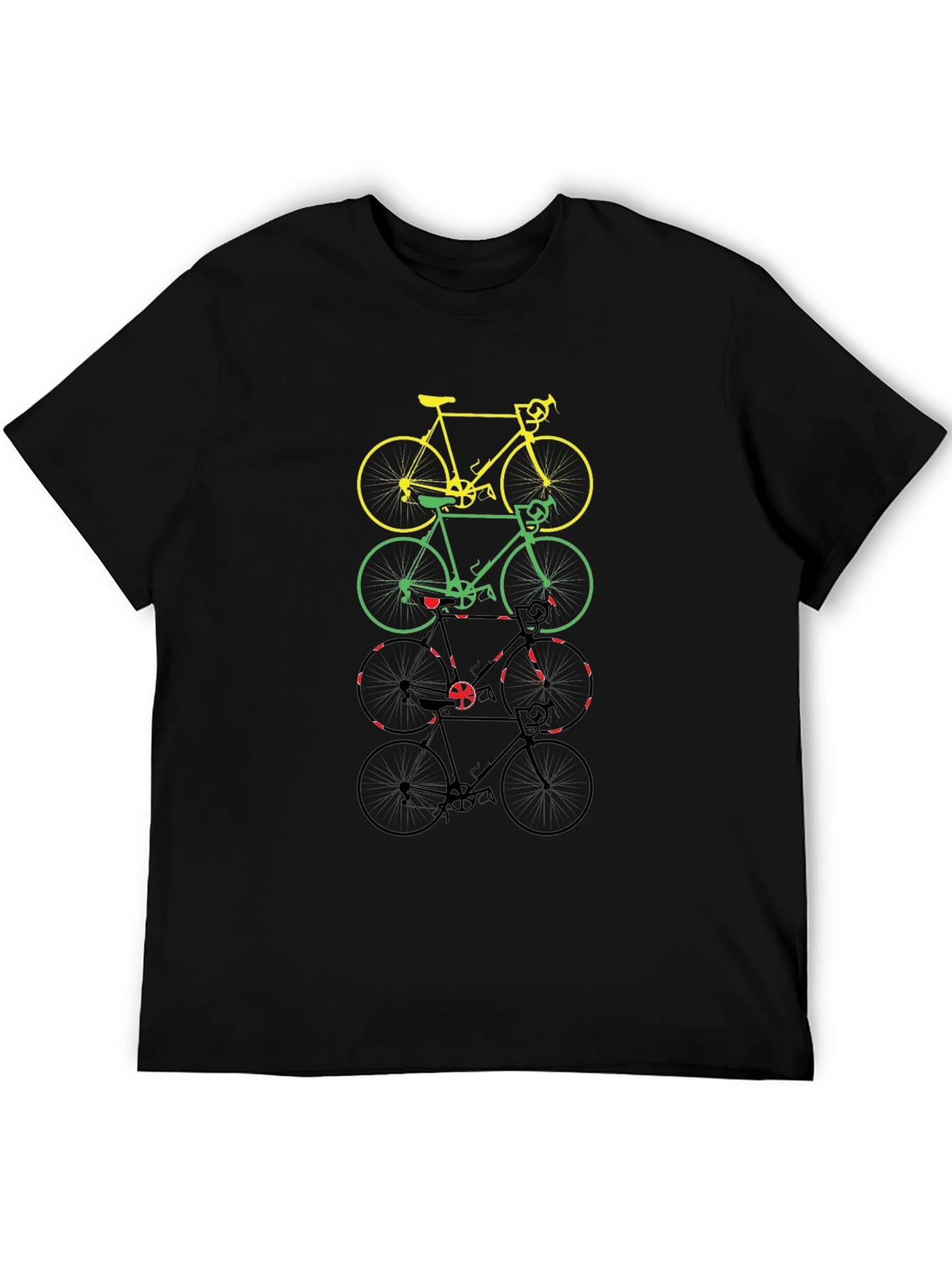 Black Rasta Bicycle T-Shirt - Cycling Pride view 5