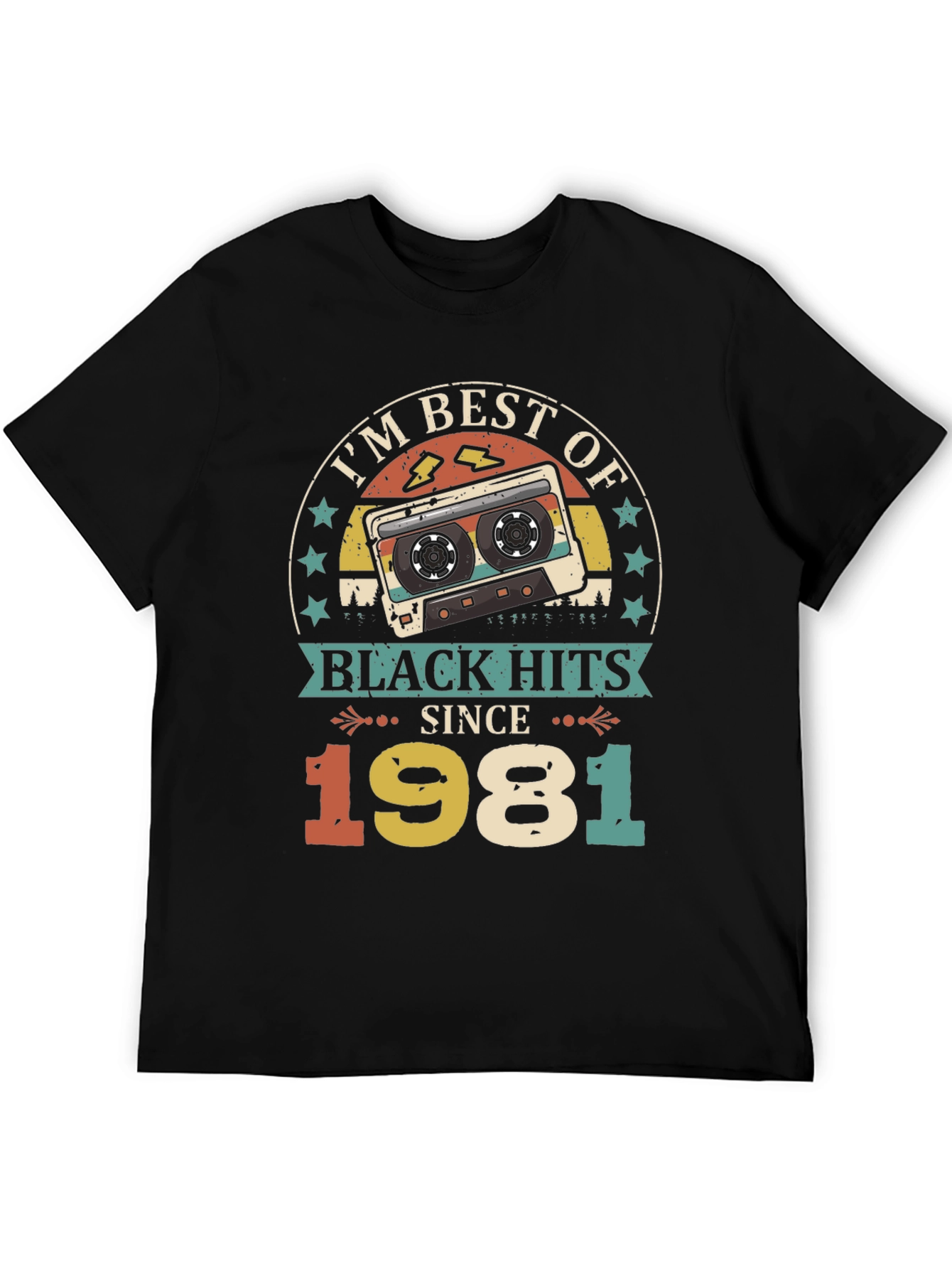 Black Best of Black Hits 1981 Cassette Graphic Tee view 5