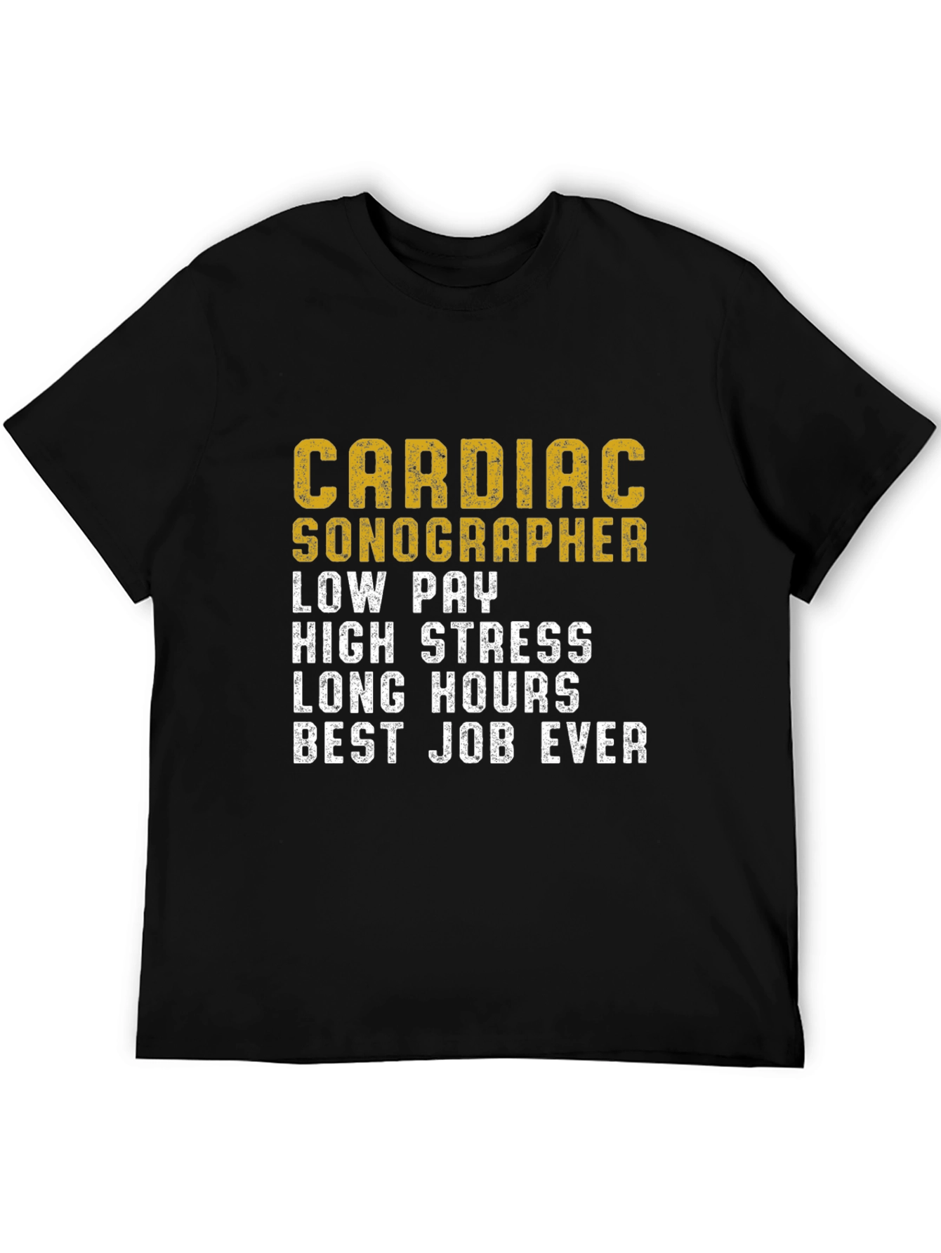Black Cardiac Sonographer T-Shirt Funny Work Job Tee view 5