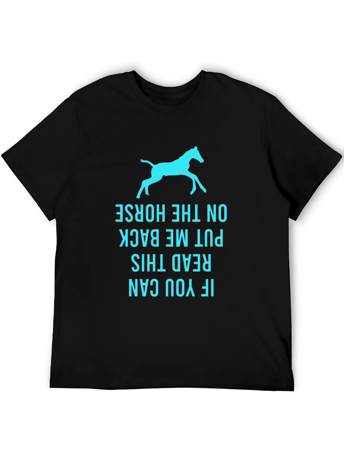 Black Funny Horse T-Shirt - Read This Back view 5