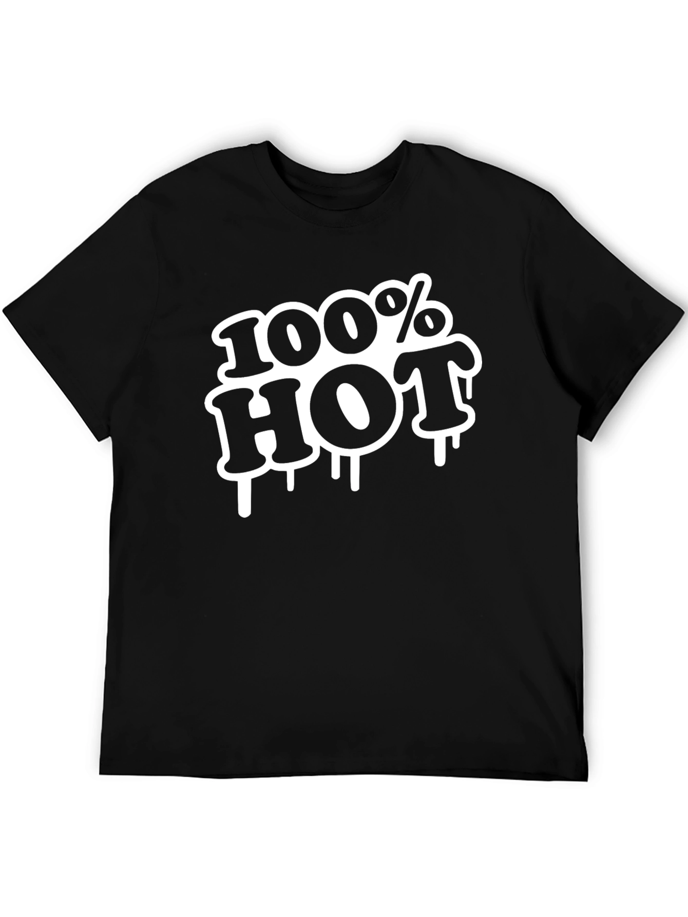 Black 100% Hot Graphic Tee - Black view 5