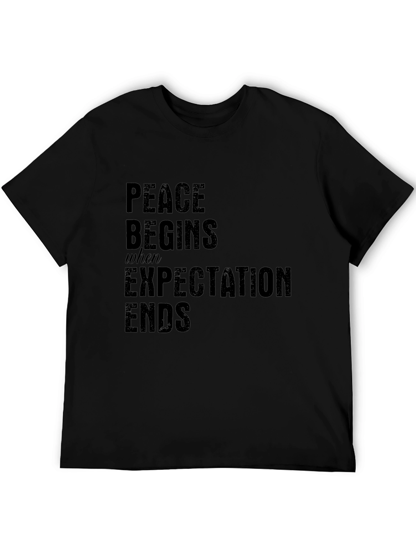 Black Peace Begins T-Shirt - Inspirational Quote Tee view 5