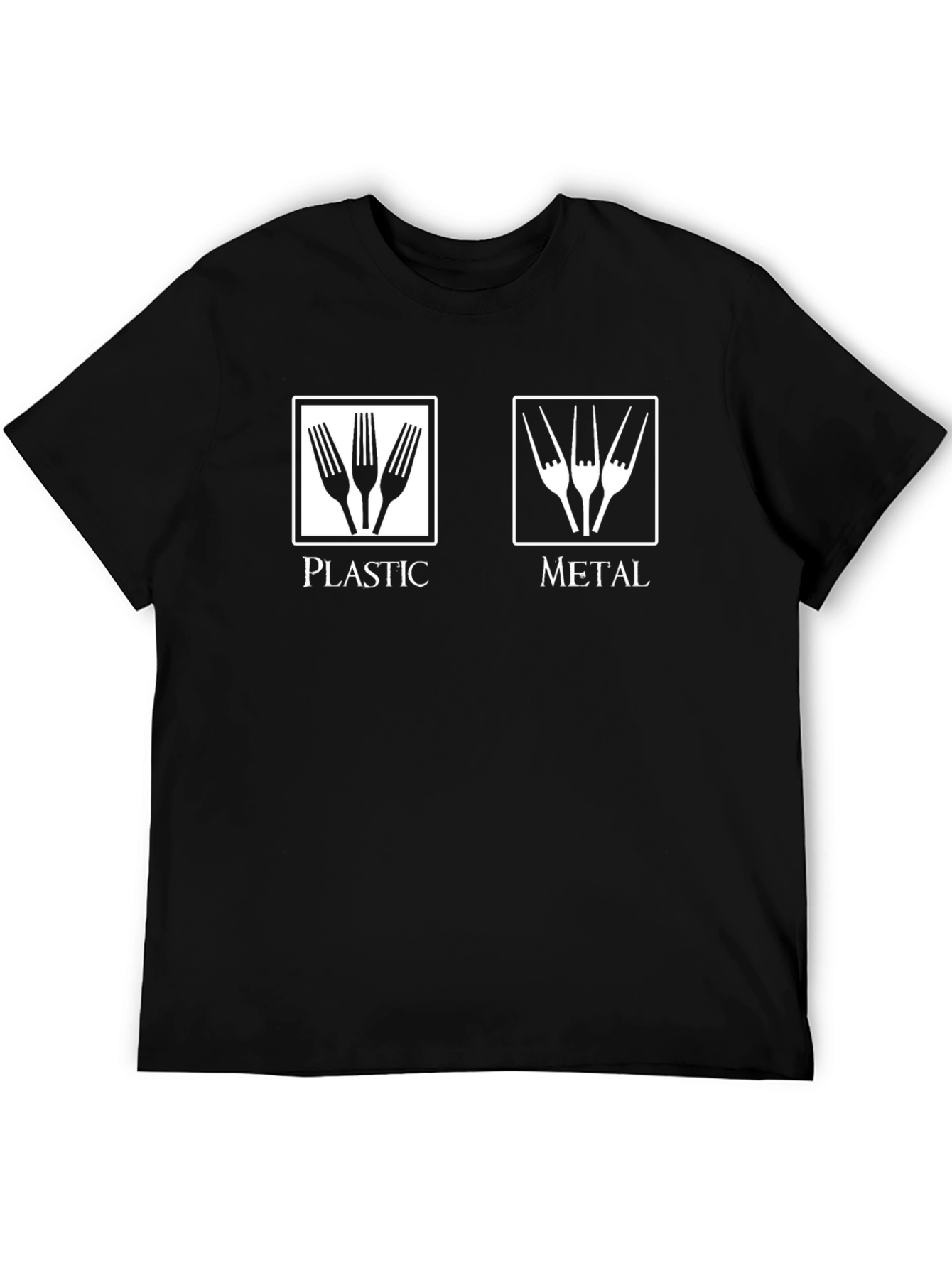 Black Plastic vs Metal Forks T-Shirt view 5