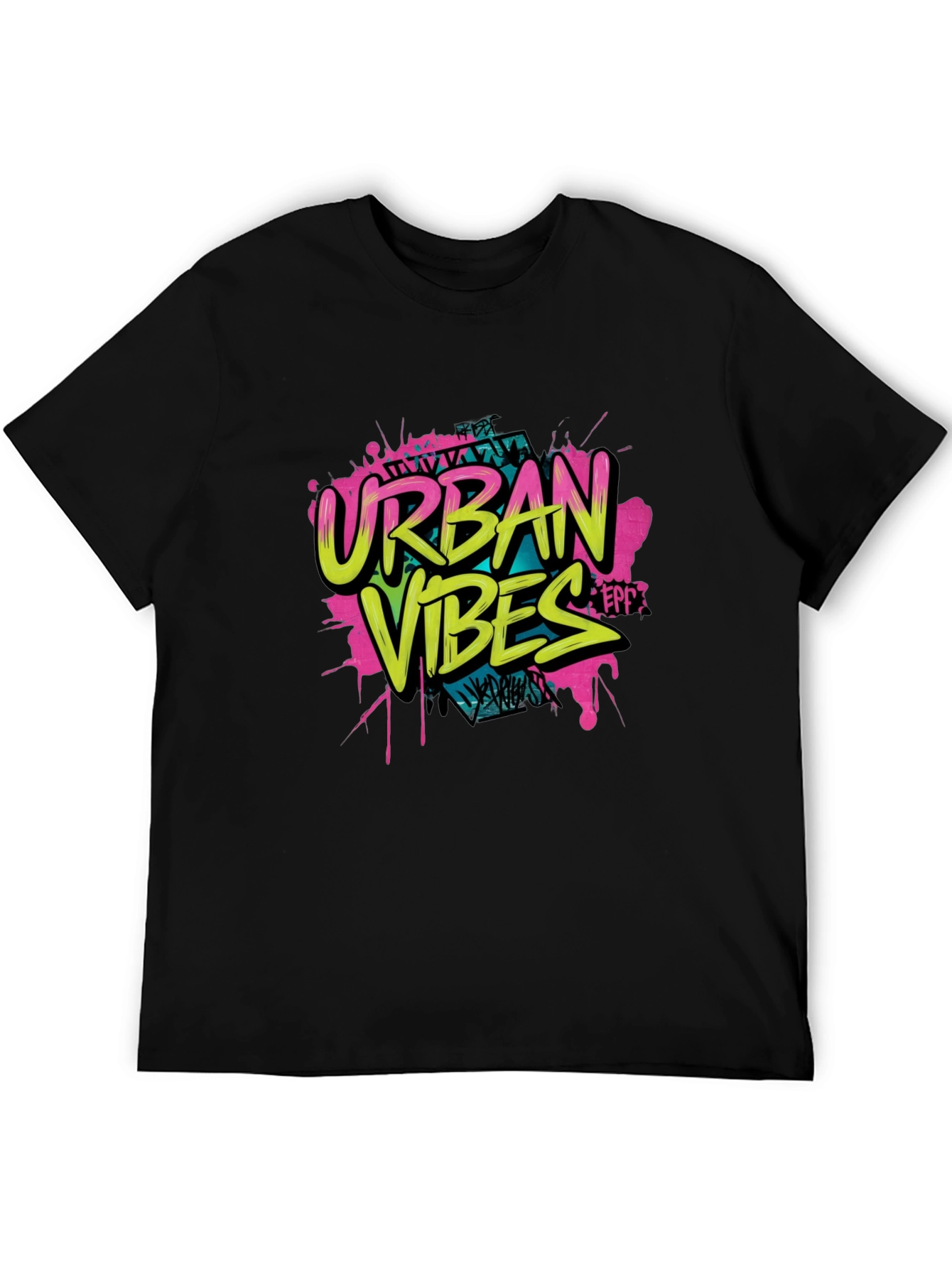Black Urban Vibes Graphic Print Black T-Shirt view 5
