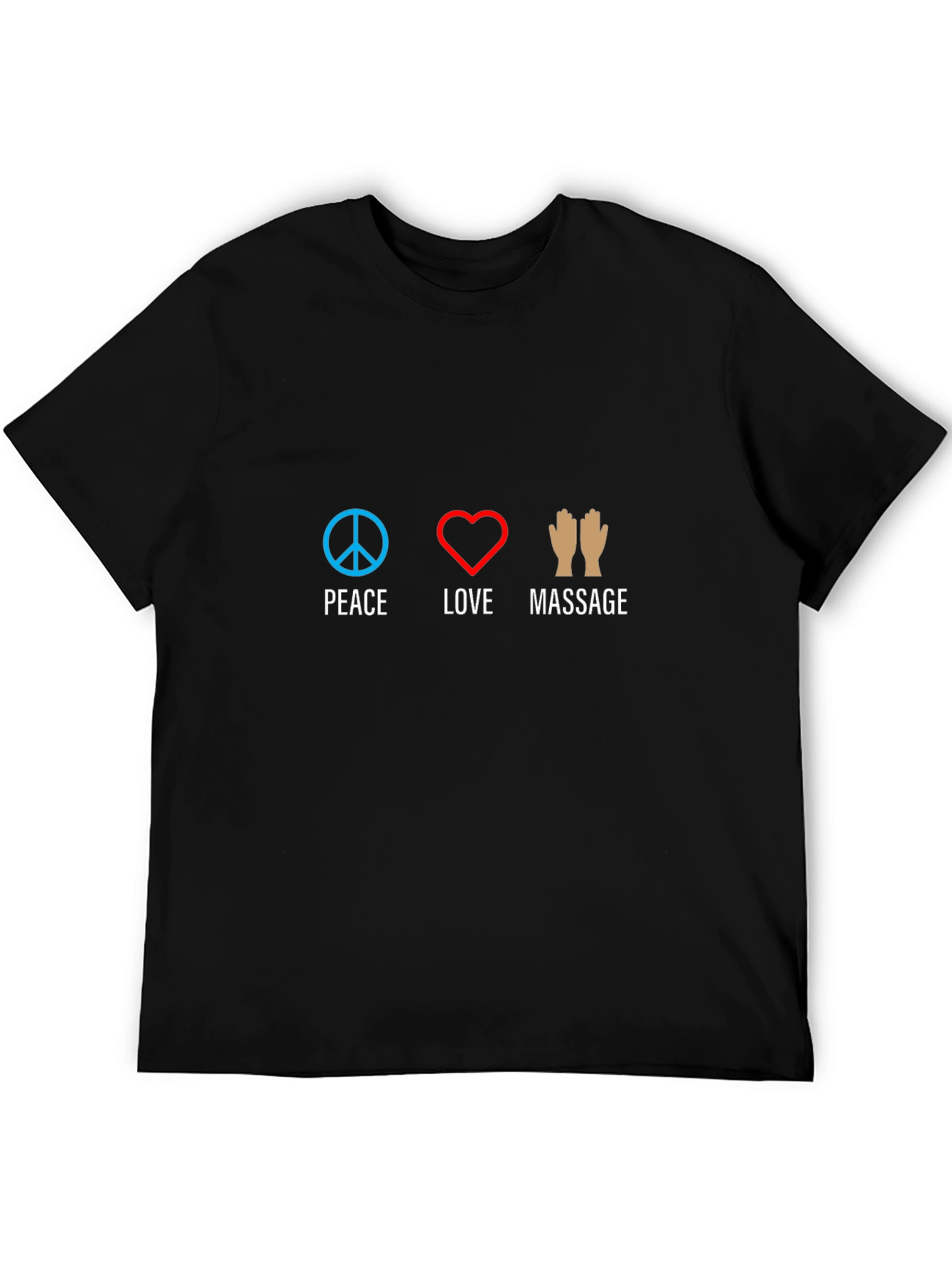 Black Peace Love Massage T-Shirt - Relax & Rejuvenate view 5
