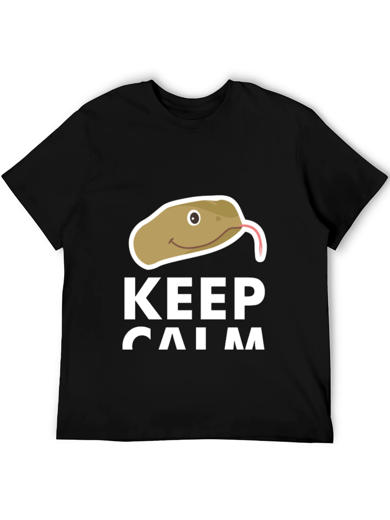 Black Keep Calm Snake T-Shirt - Funny Novelty Tee view 5