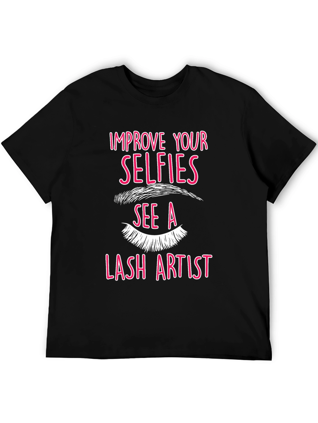 Black Selfie Lash Artist Graphic Tee - Black view 5