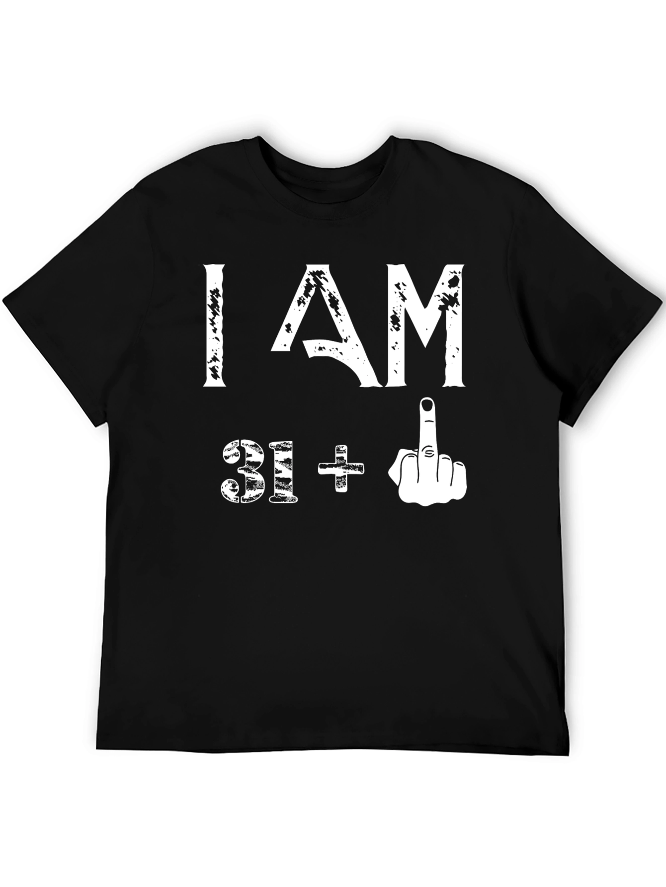 Black Funny 31+ Middle Finger Graphic T-Shirt view 5