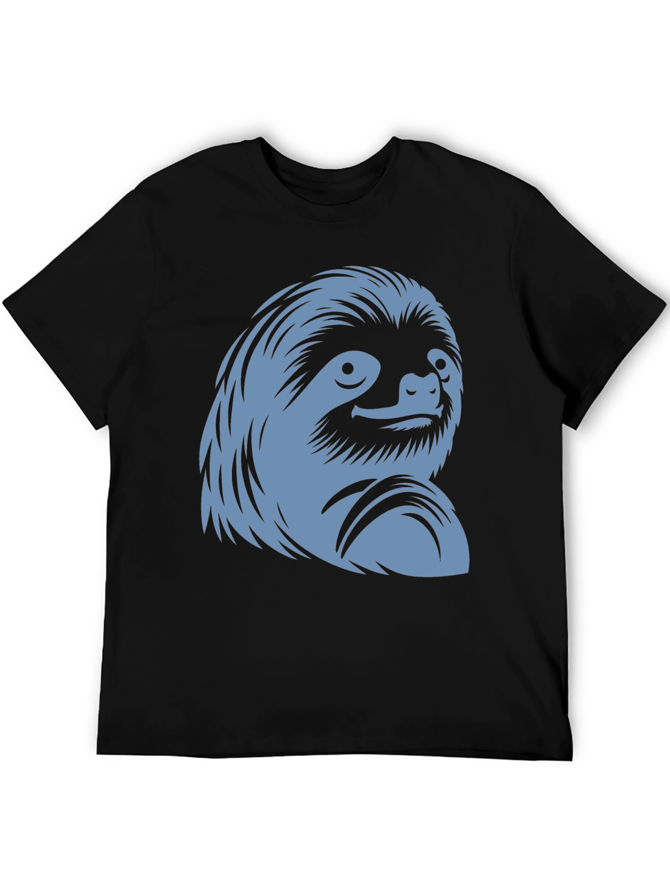 Black Sloth Graphic Tee - Black Cotton Casual Wear view 5