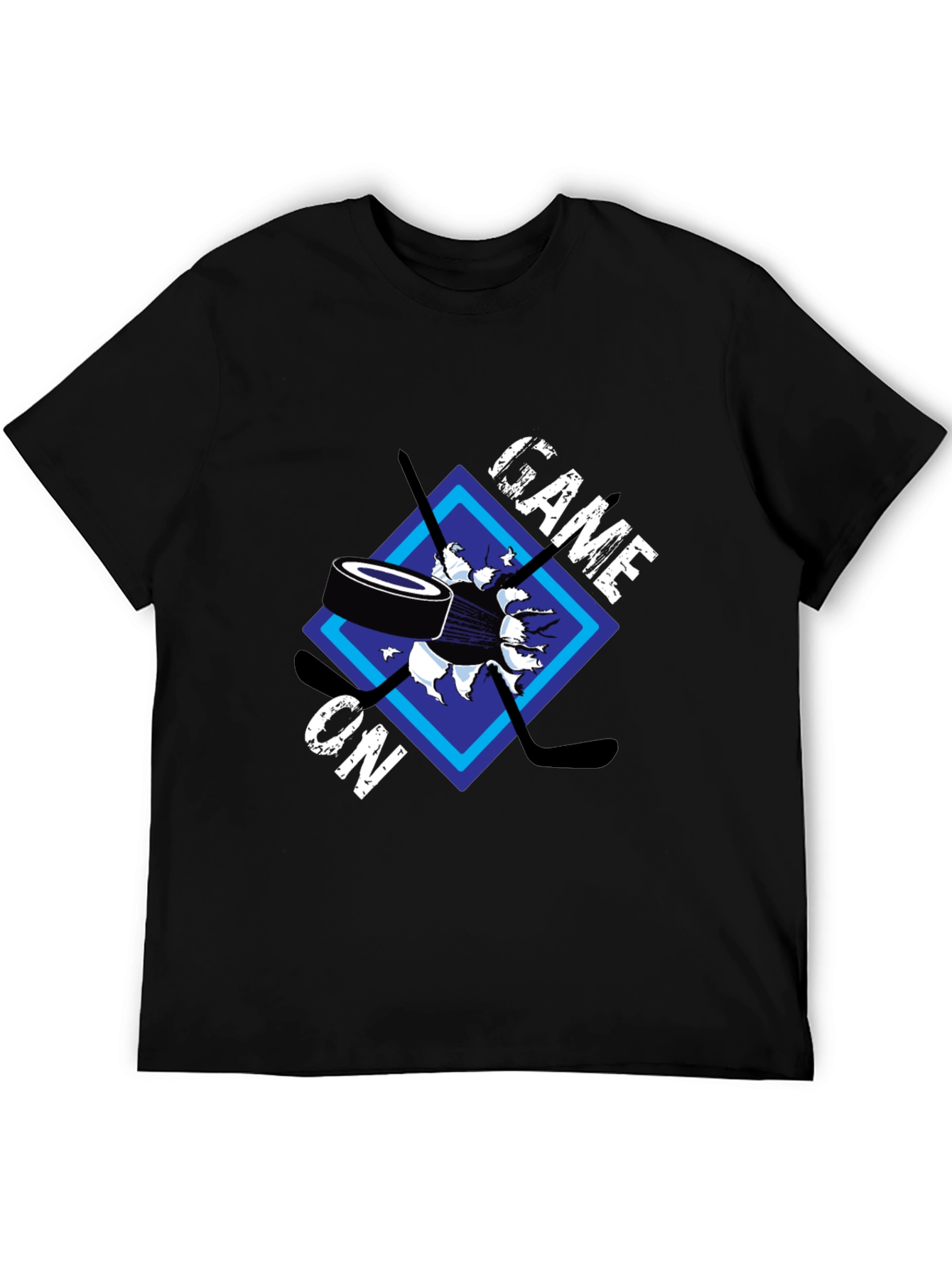 Black Game On Hockey Graphic T-Shirt view 5