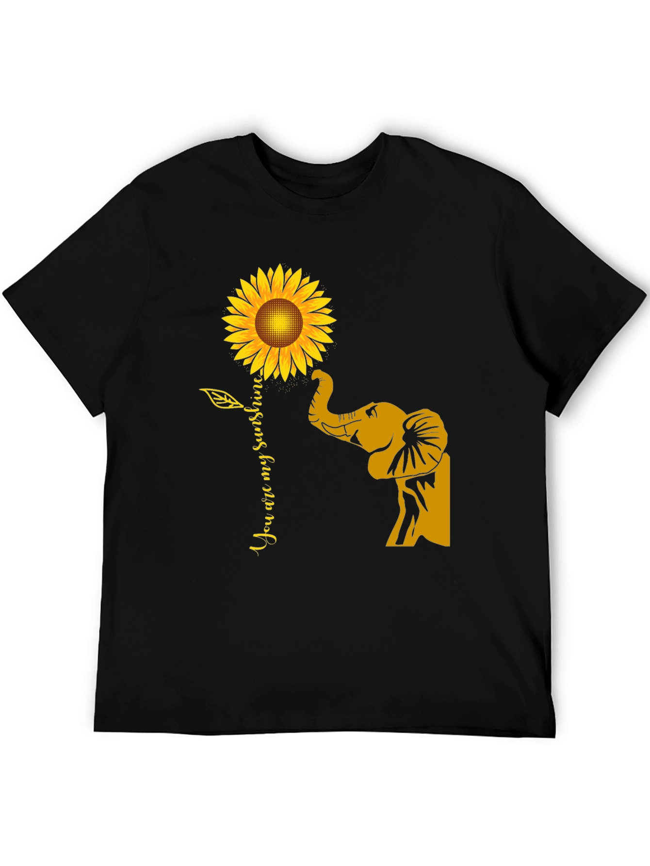 Black Elephant Sunflower Graphic Tee - You Are My Sunshine view 5