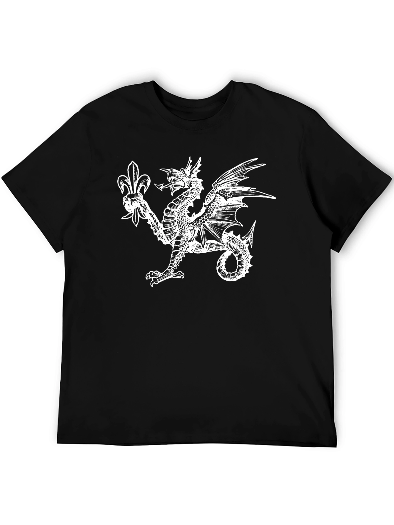 Black Dragon & Fleur-de-lis Black T-Shirt view 5