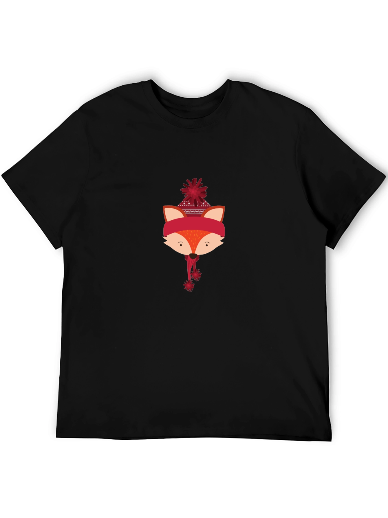 Black Winter Fox Graphic Tee - Black Casual Shirt view 5