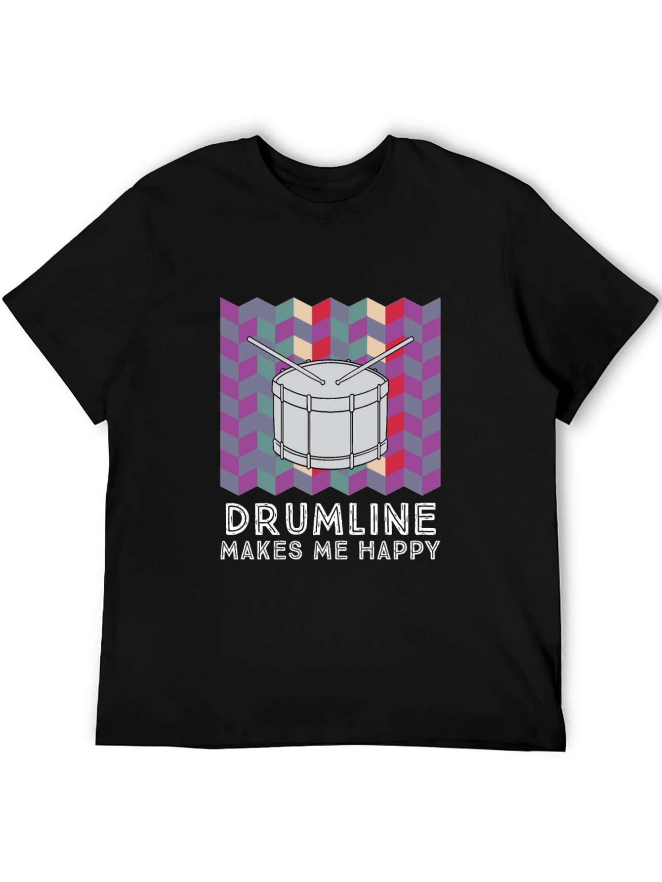 Black Drumline Makes Me Happy T-Shirt view 5