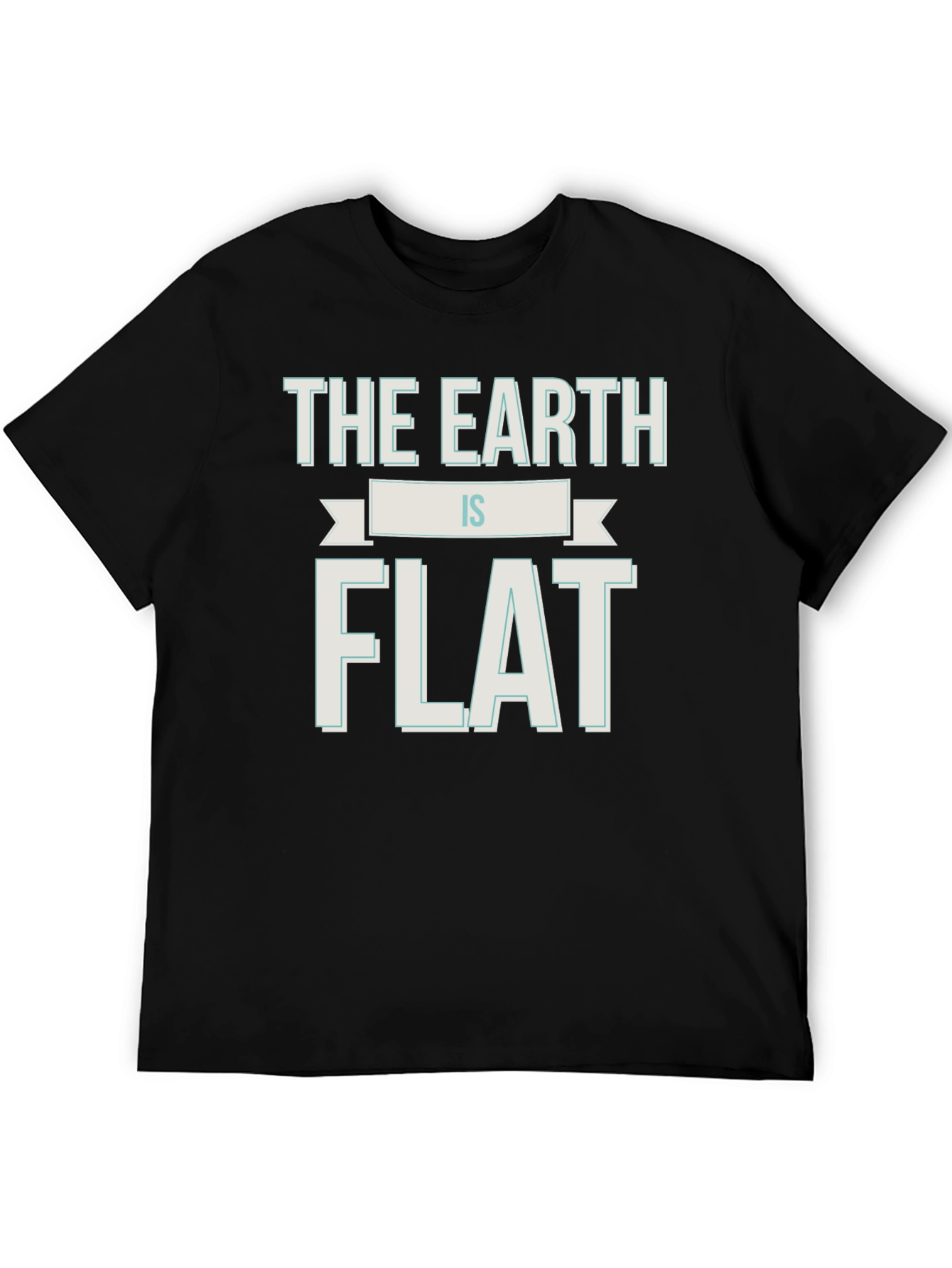 Black Flat Earth T-Shirt - Funny Conspiracy Theory Tee view 5