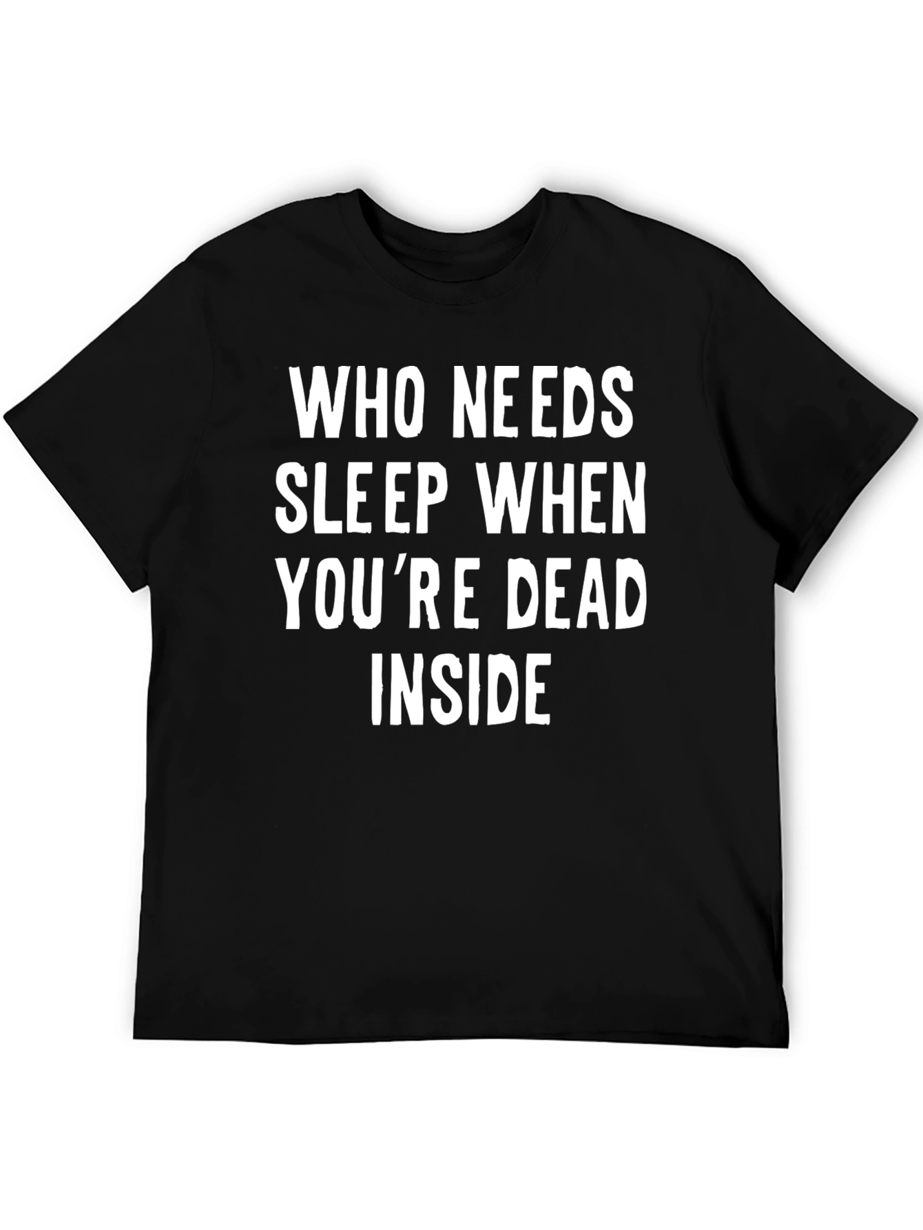 Black Humorous 'Dead Inside' Graphic Black T-Shirt view 5