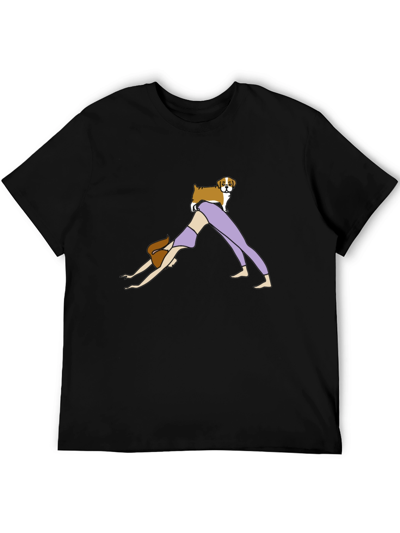 Black Yoga Dog T-Shirt - Unisex Graphic Tee view 5
