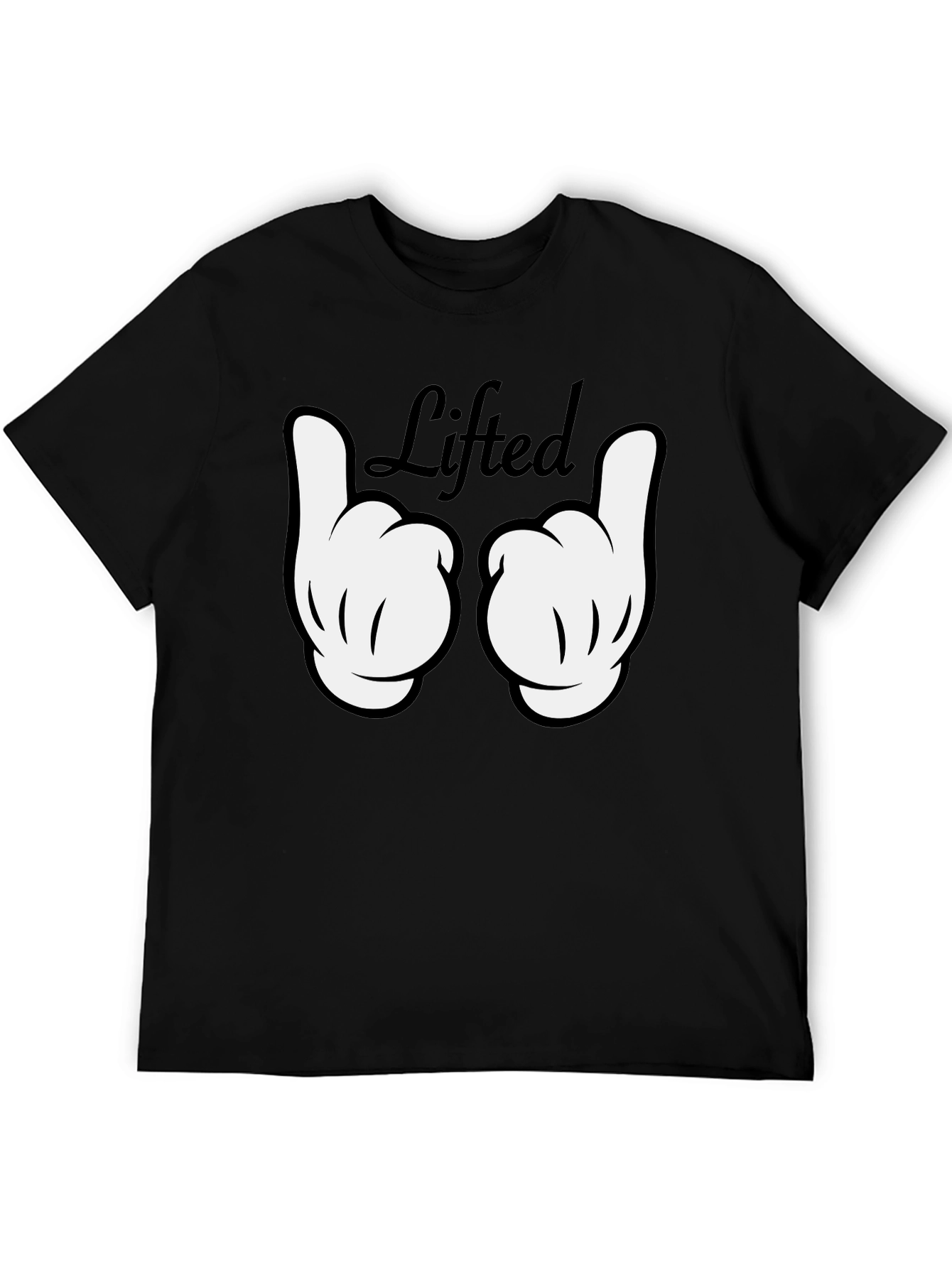 Black Lifted Graphic Tee - Black Cotton T-Shirt view 5