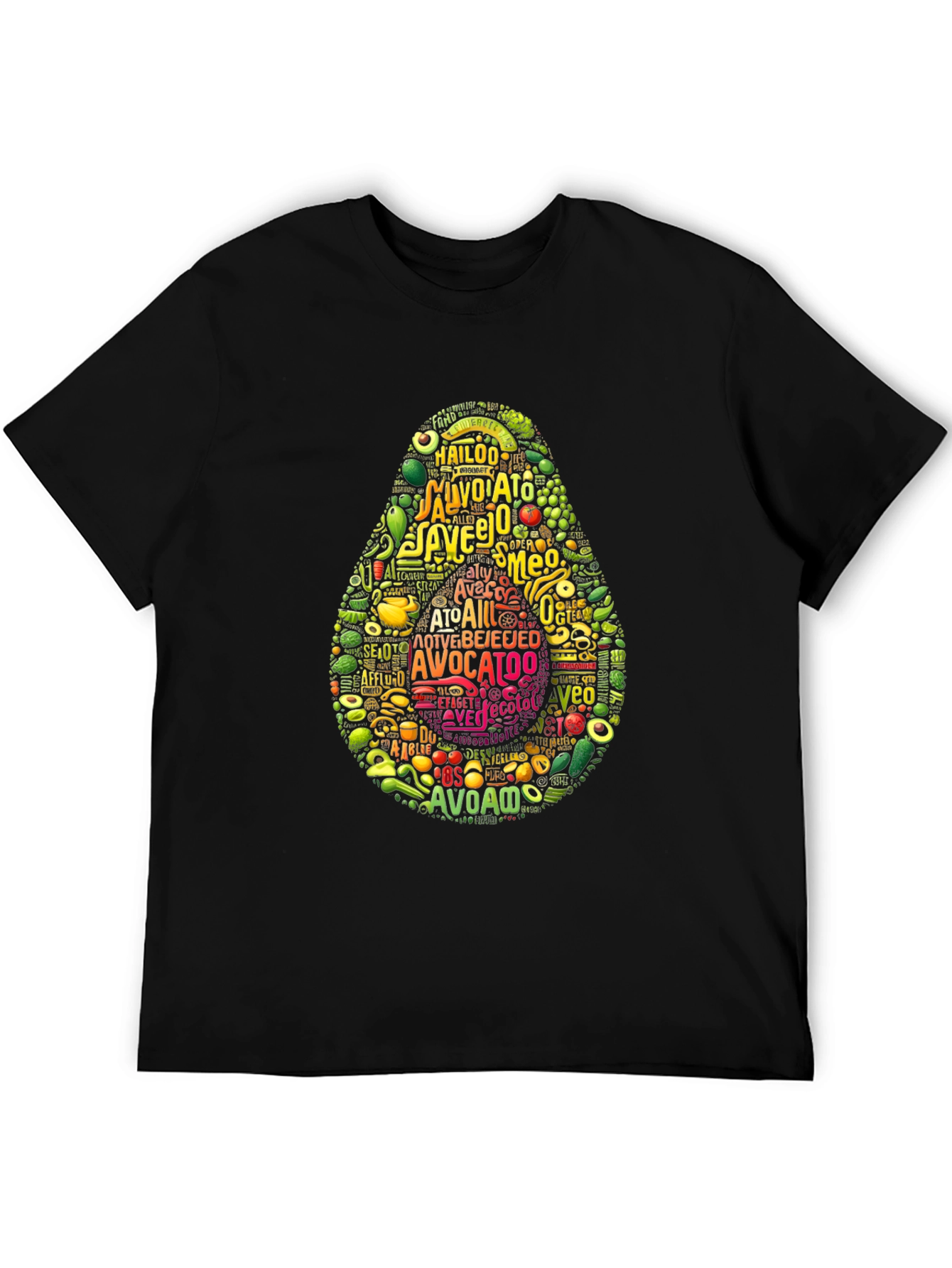 Black Avocado Typography Graphic Print T-Shirt view 5