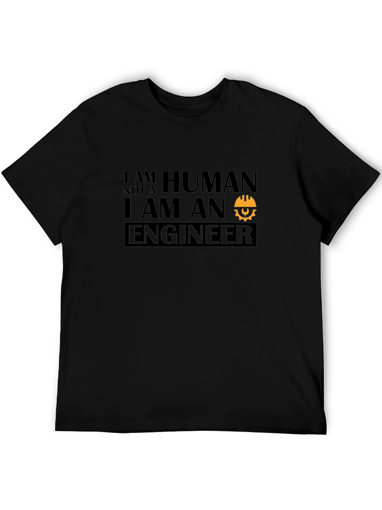 Black Engineer T-Shirt - Human Not A Robot view 5