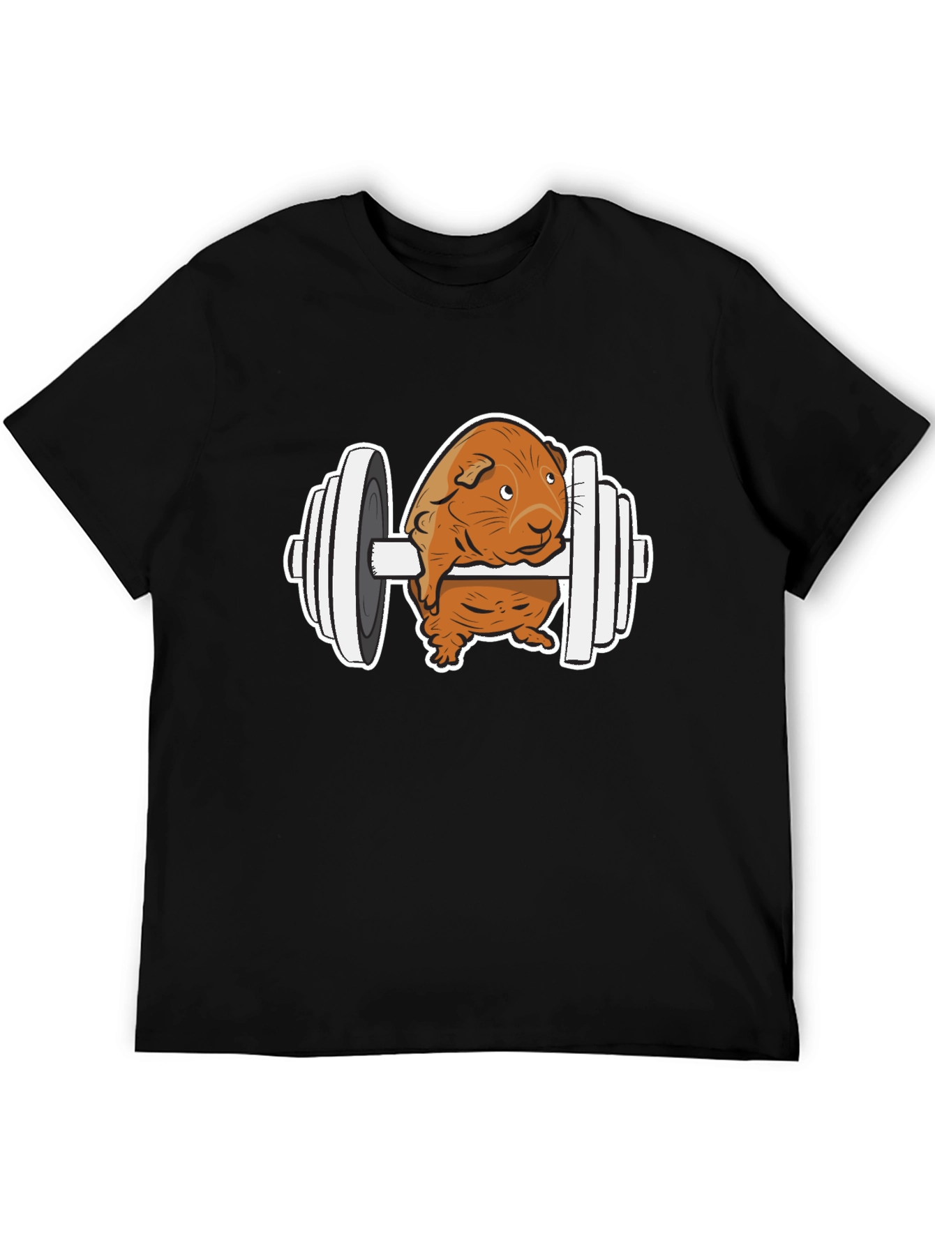 Black Guinea Pig Gym T-Shirt - Funny Workout Tee view 5