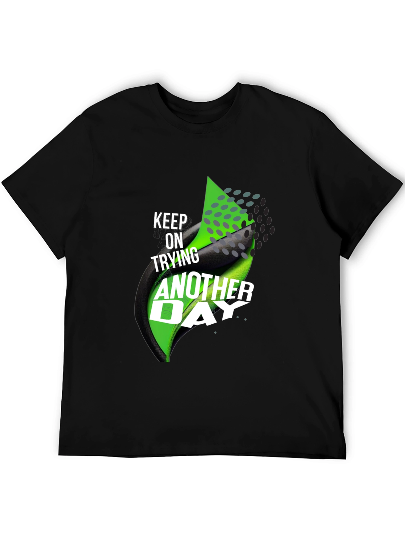 Black Motivational T-Shirt: Keep Trying Another Day view 5