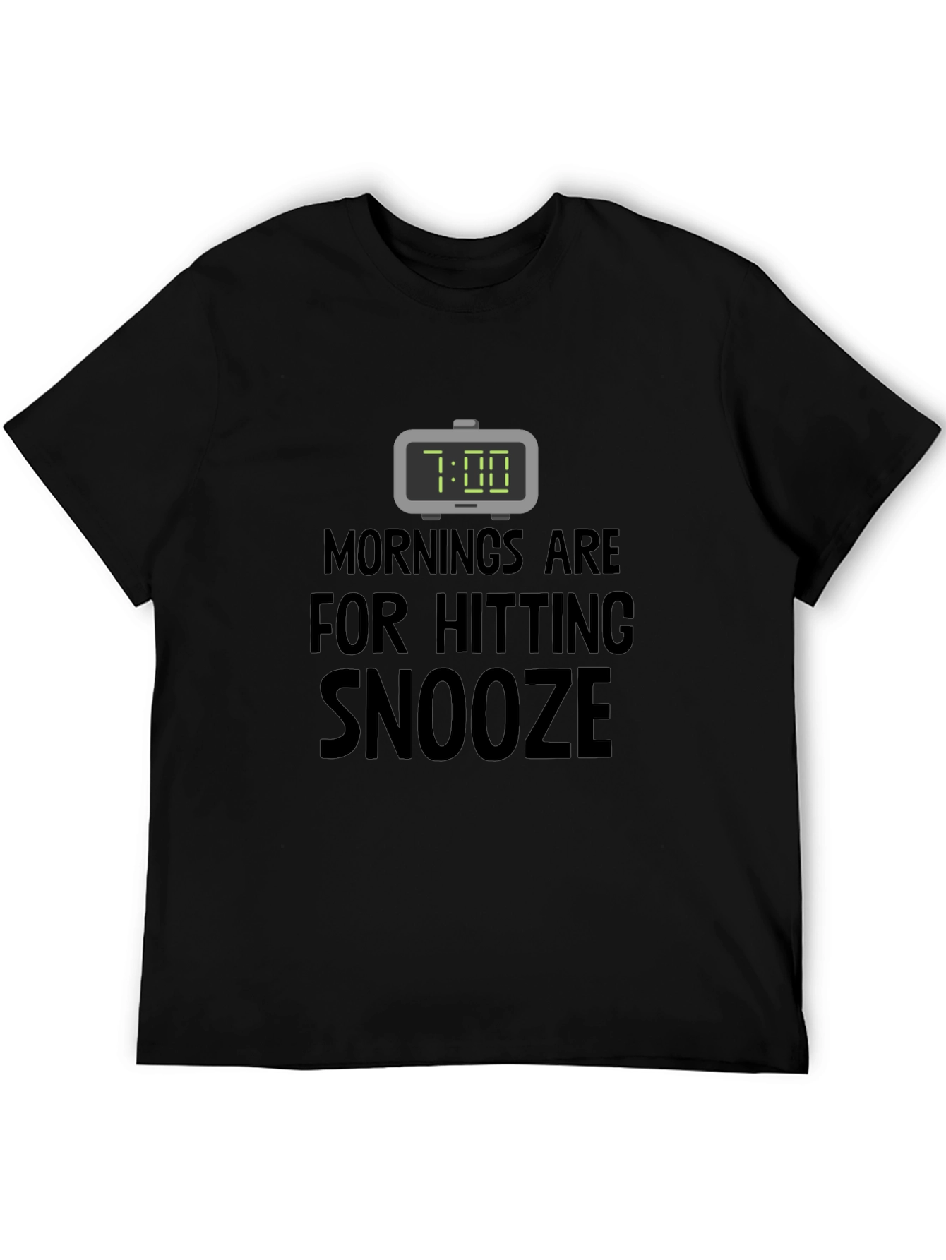 Black Funny Snooze T-Shirt: Morning Humor Tee view 5