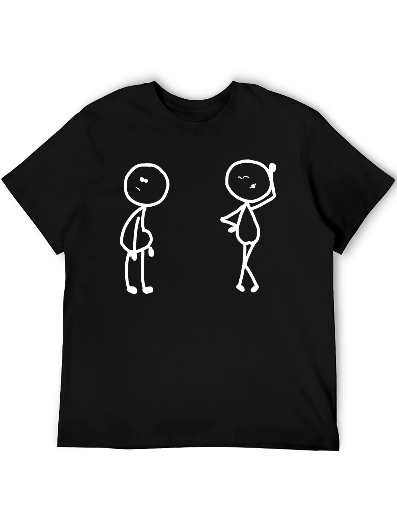 Black Funny Stick Figure Graphic Tee - Black view 5