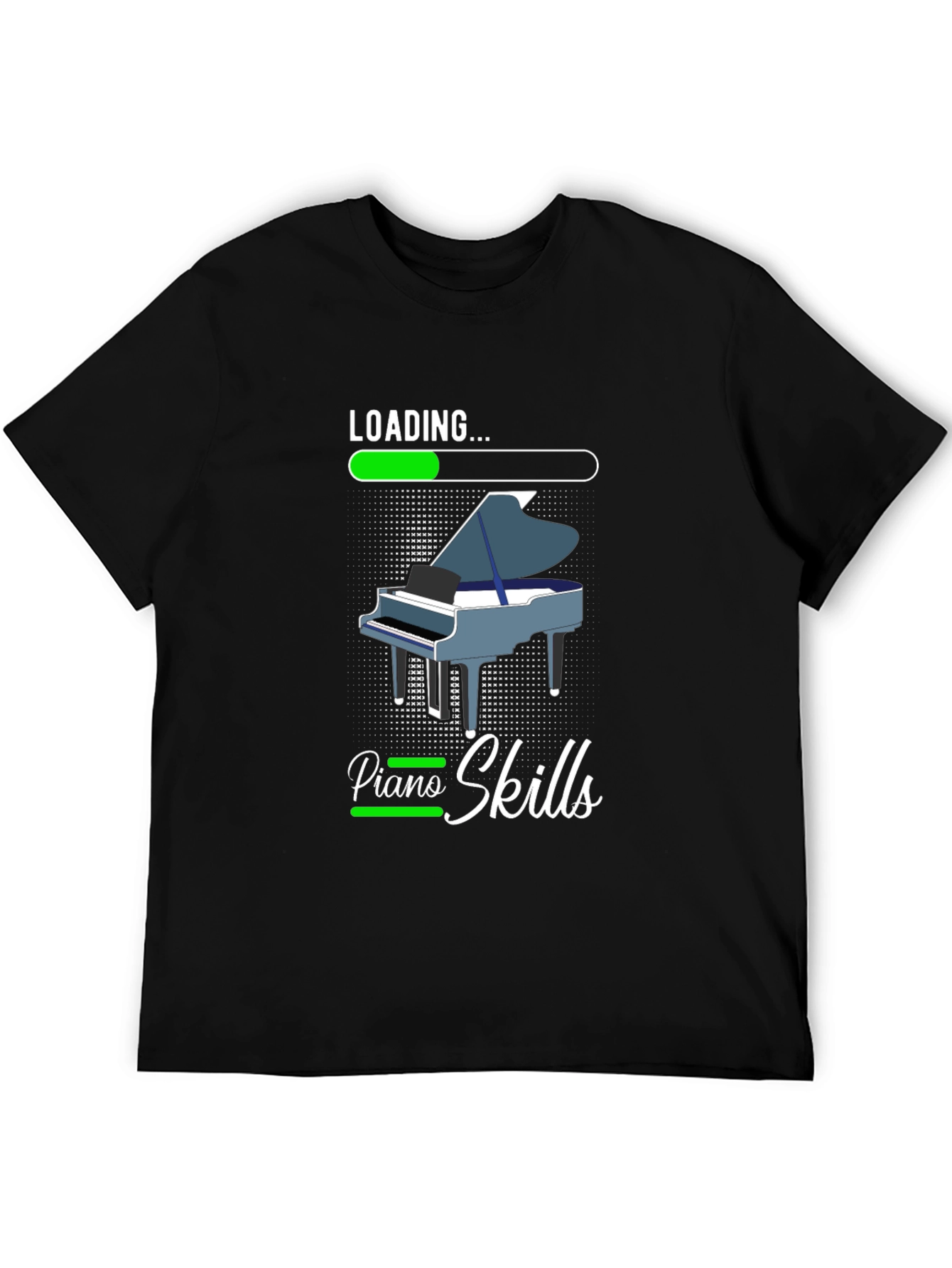 Black Loading Piano Skills T-Shirt view 5