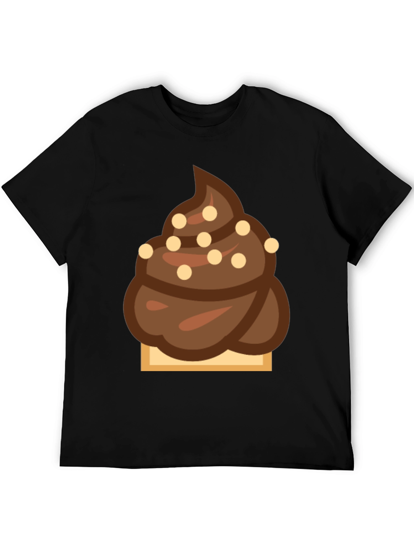 Black Novelty Chocolate Swirl Emoji T-Shirt view 5