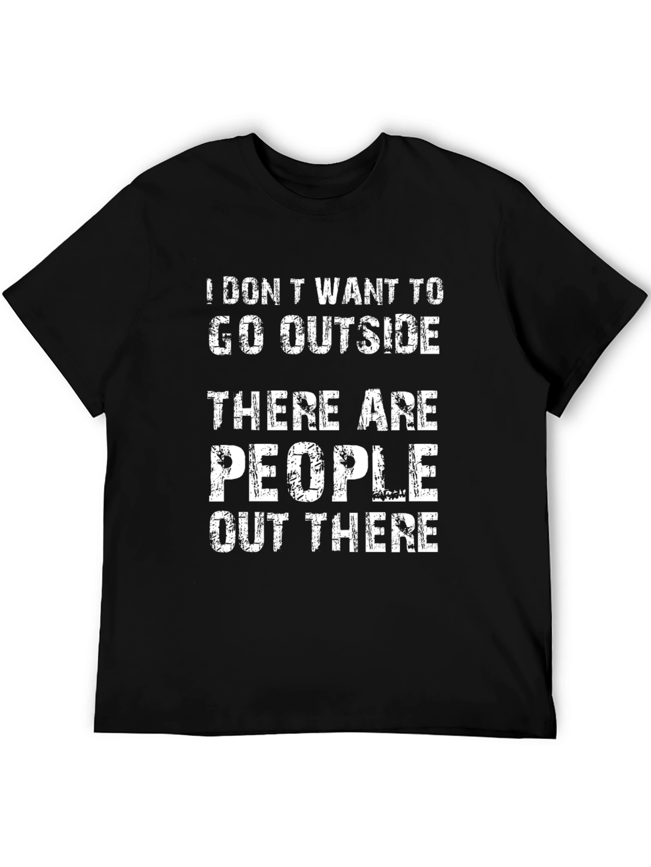 Black Funny Introvert T-Shirt - I Don't Want To Go Outside view 5