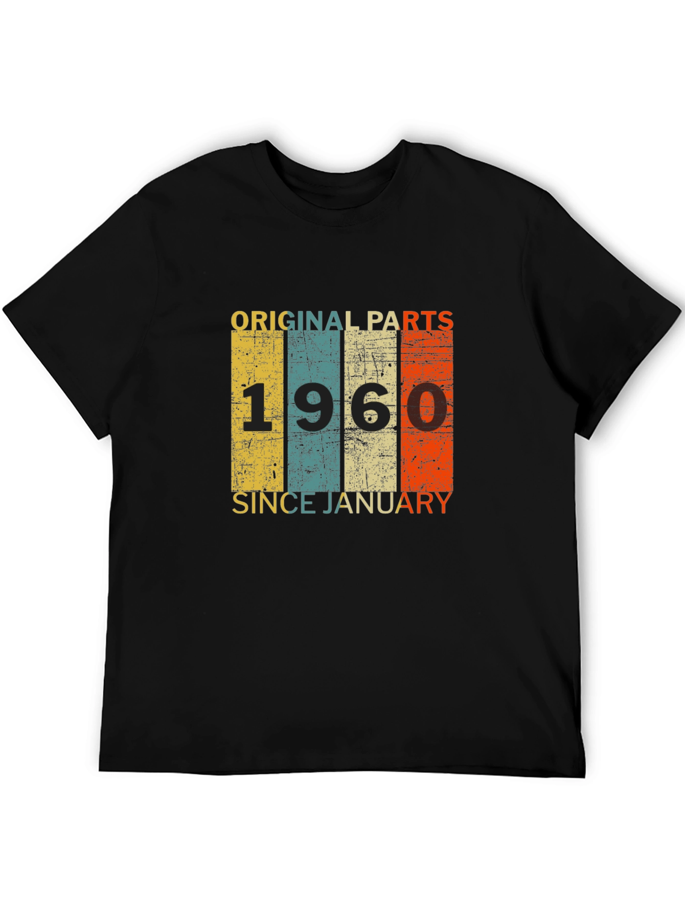 Black Original Parts 1960 T-Shirt - Vintage Birthday Gift Idea view 5