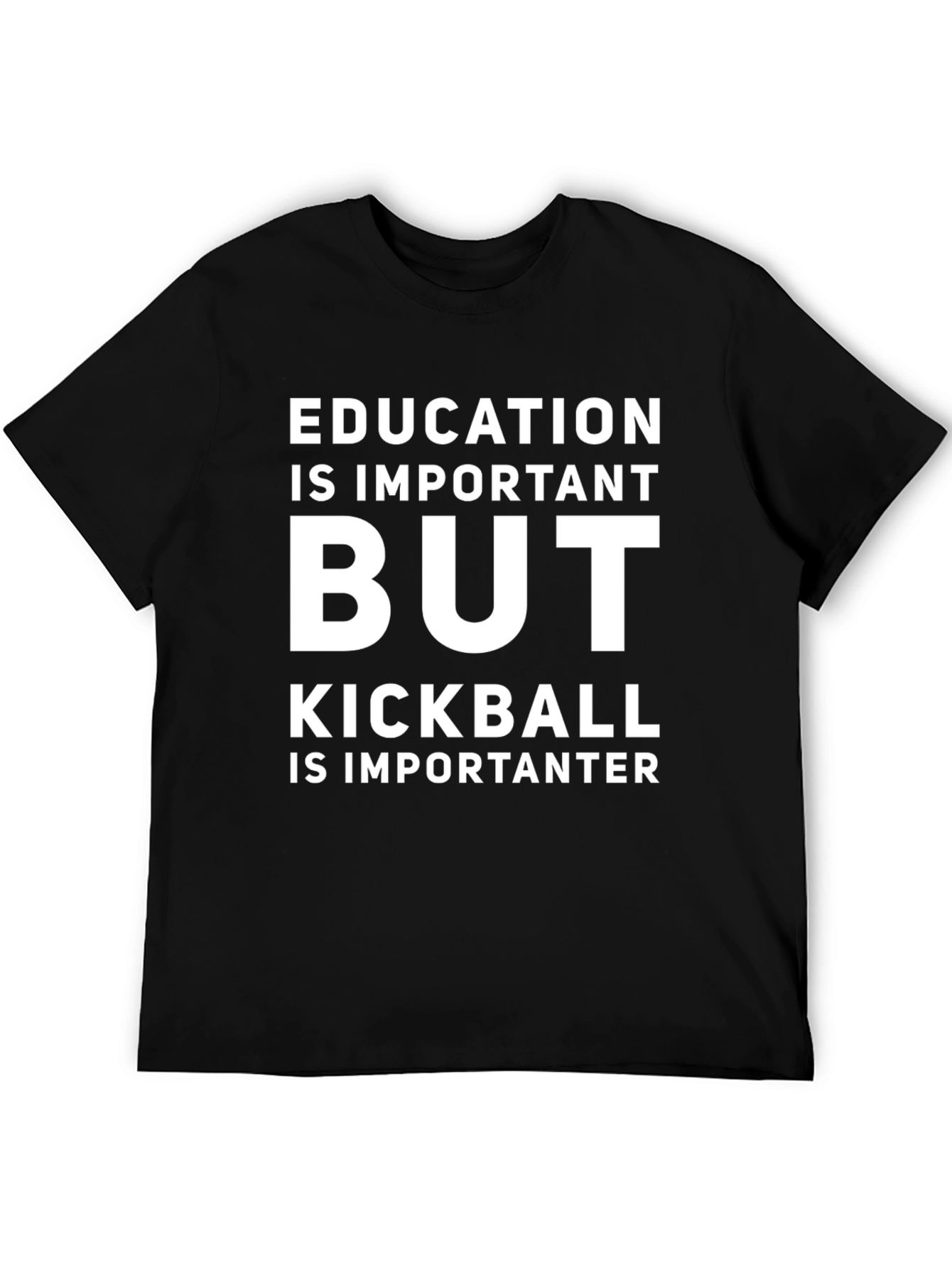 Black Funny Kickball T-Shirt: Education is Important, But... view 5