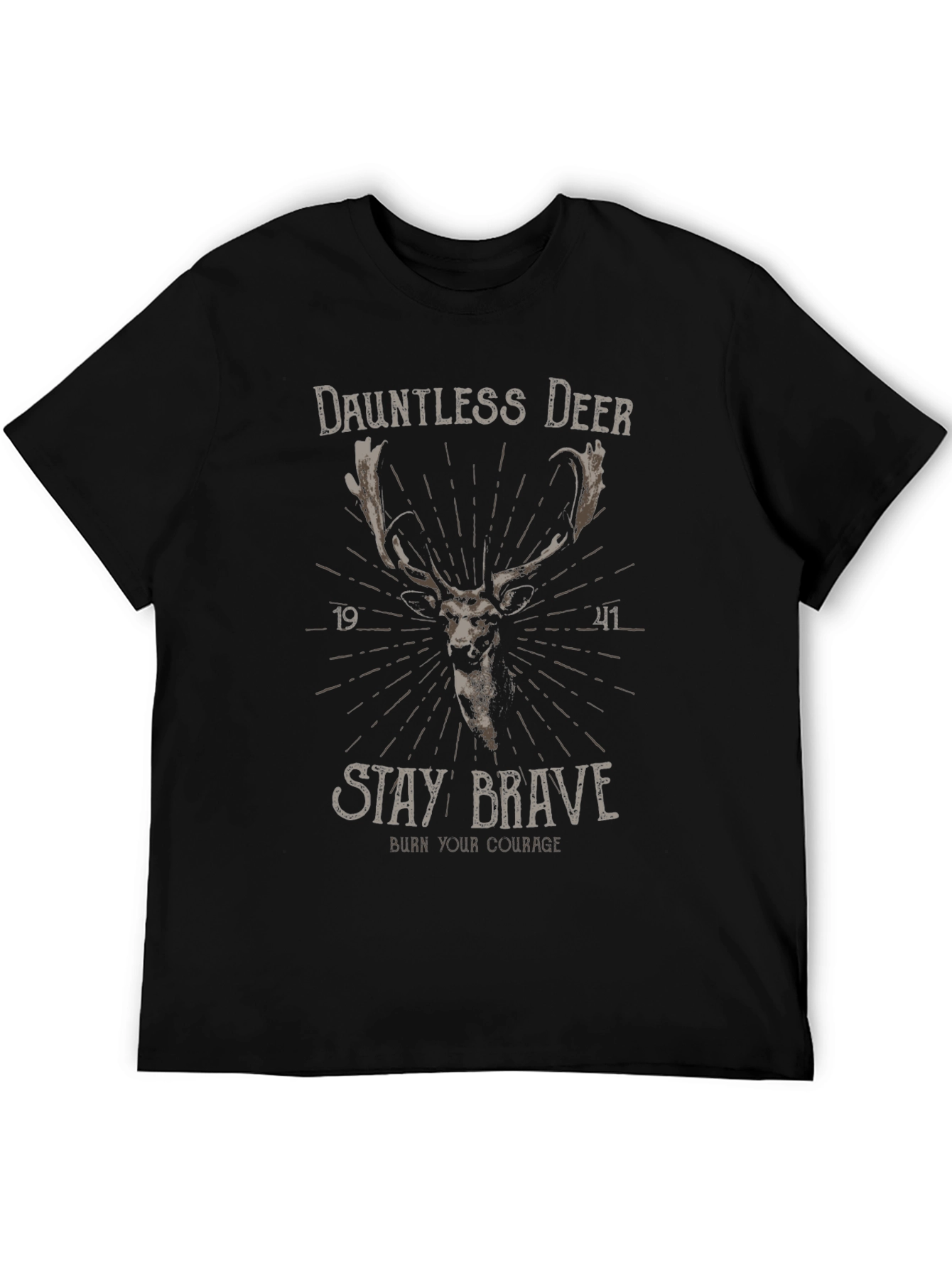 Black Dauntless Deer Graphic Tee - Stay Brave view 5