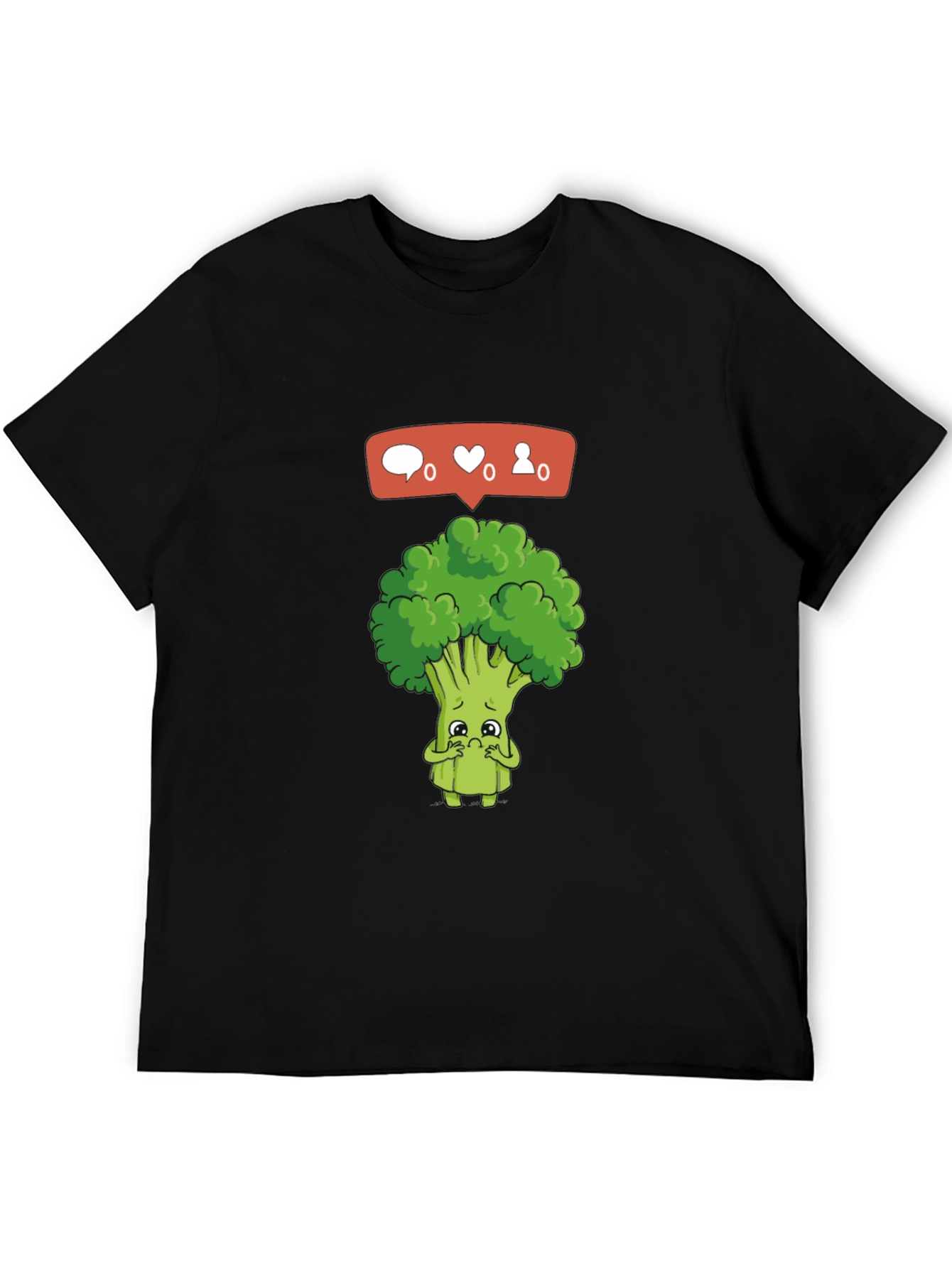 Black Sad Broccoli Graphic T-Shirt - Black view 5