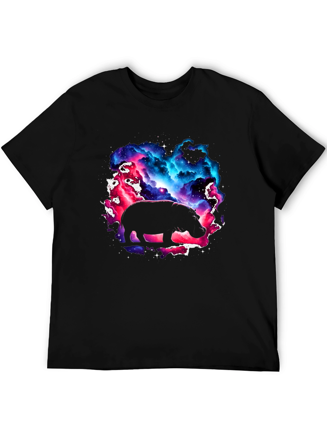 Black Cosmic Hippo Graphic Tee - Black view 5