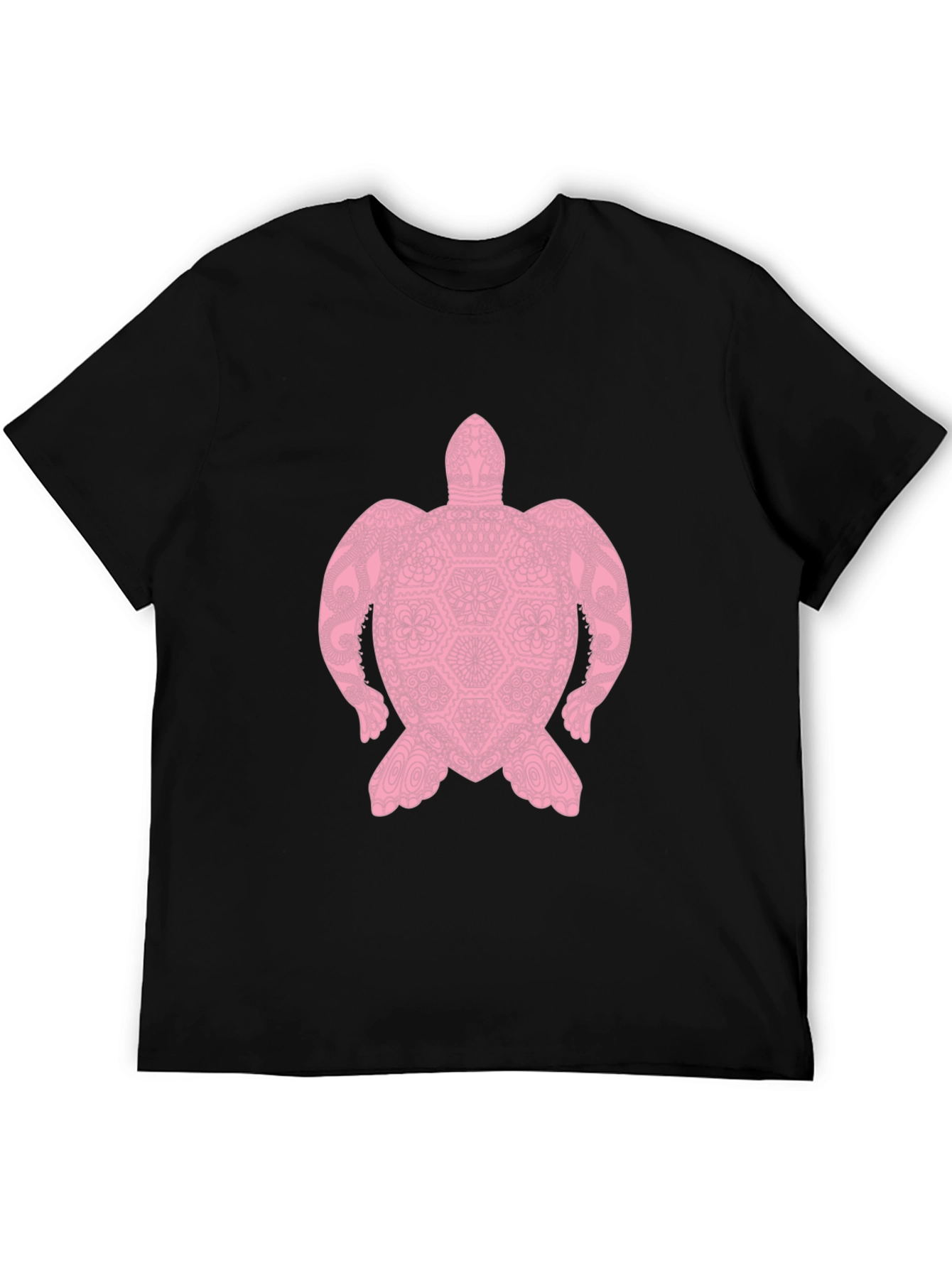 Black Turtle Mandala Graphic Black T-Shirt view 5