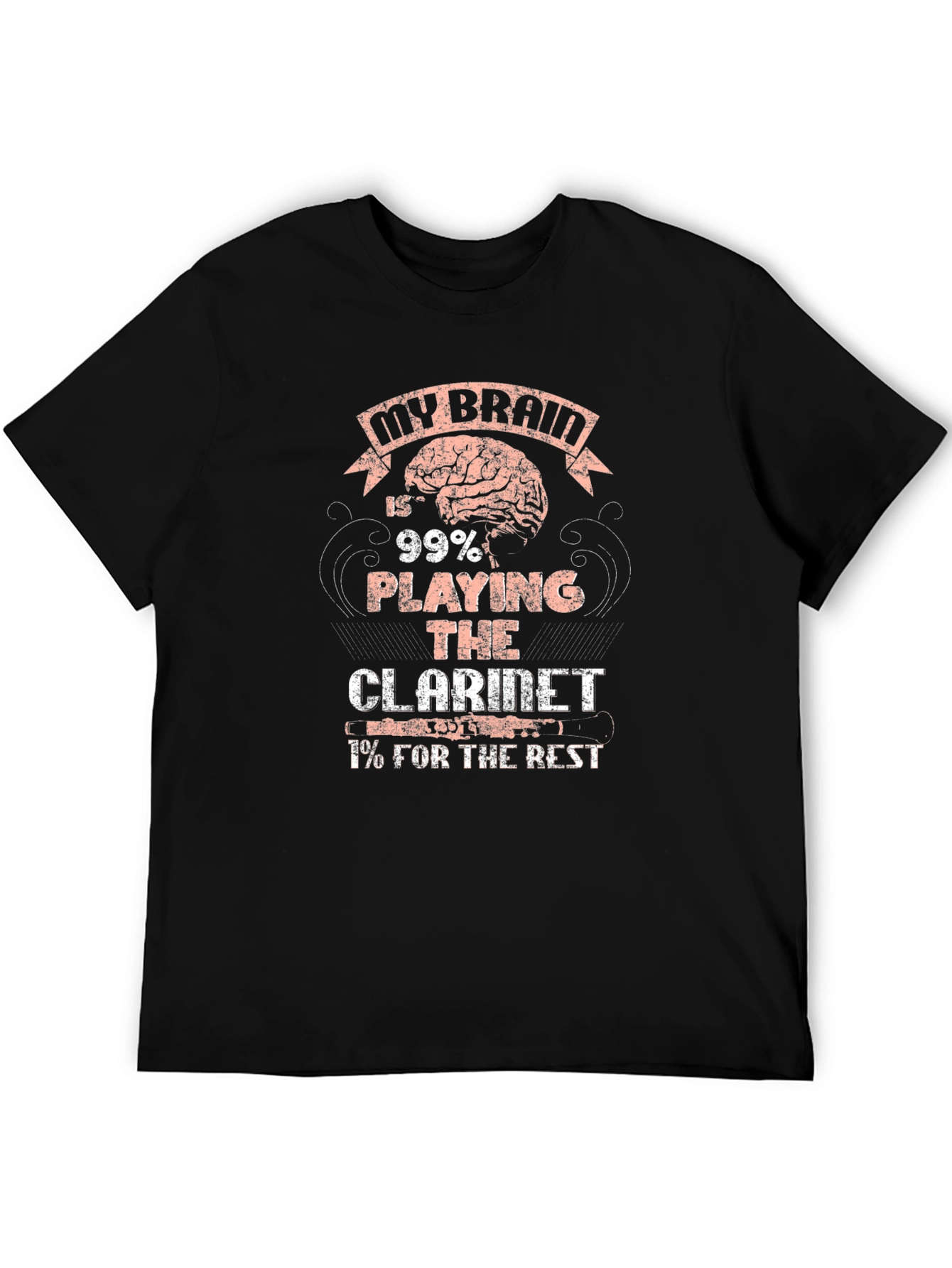 Black My Brain Clarinet Player T-Shirt view 5