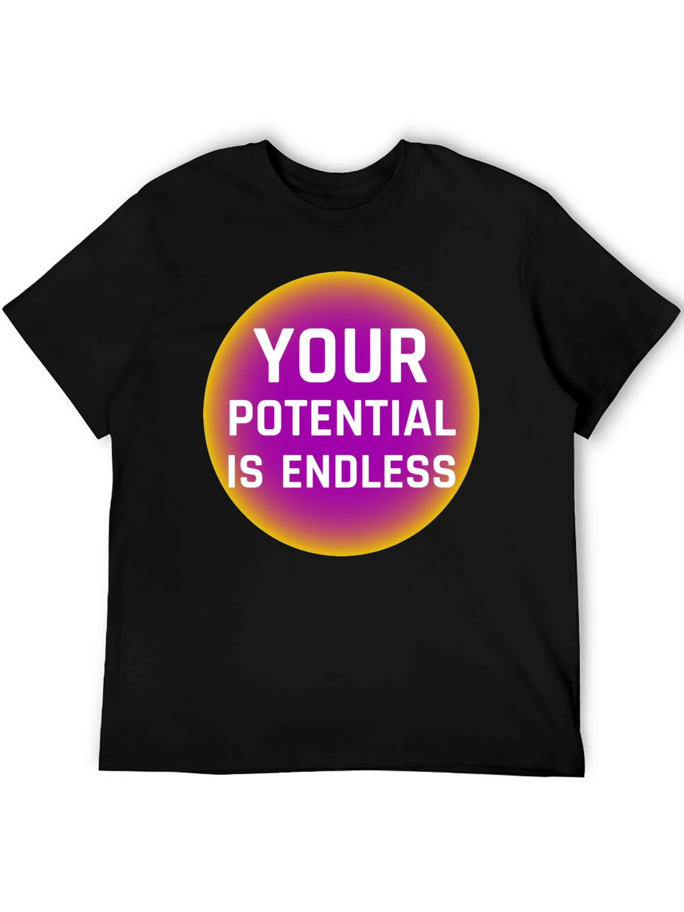 Black Endless Potential Graphic Tee - Black Cotton T-Shirt view 5