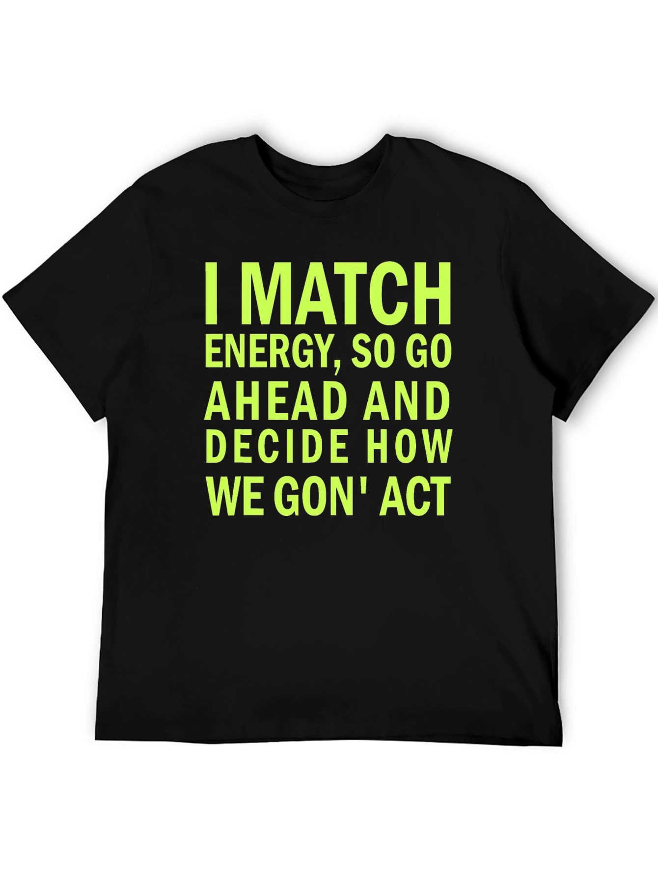 Black I MATCH ENERGY Graphic Tee - Black Cotton Blend T-Shirt view 5