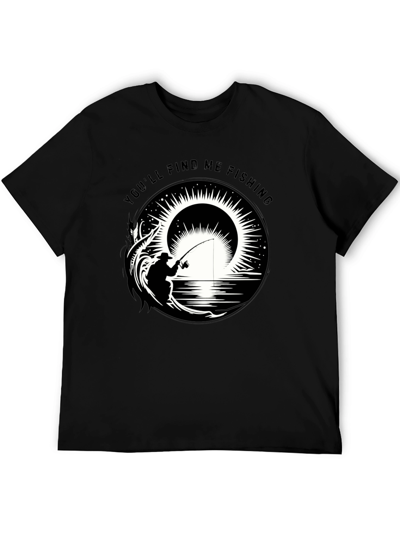 Black Fishing Graphic Tee - You'll Find Me Fishing view 5