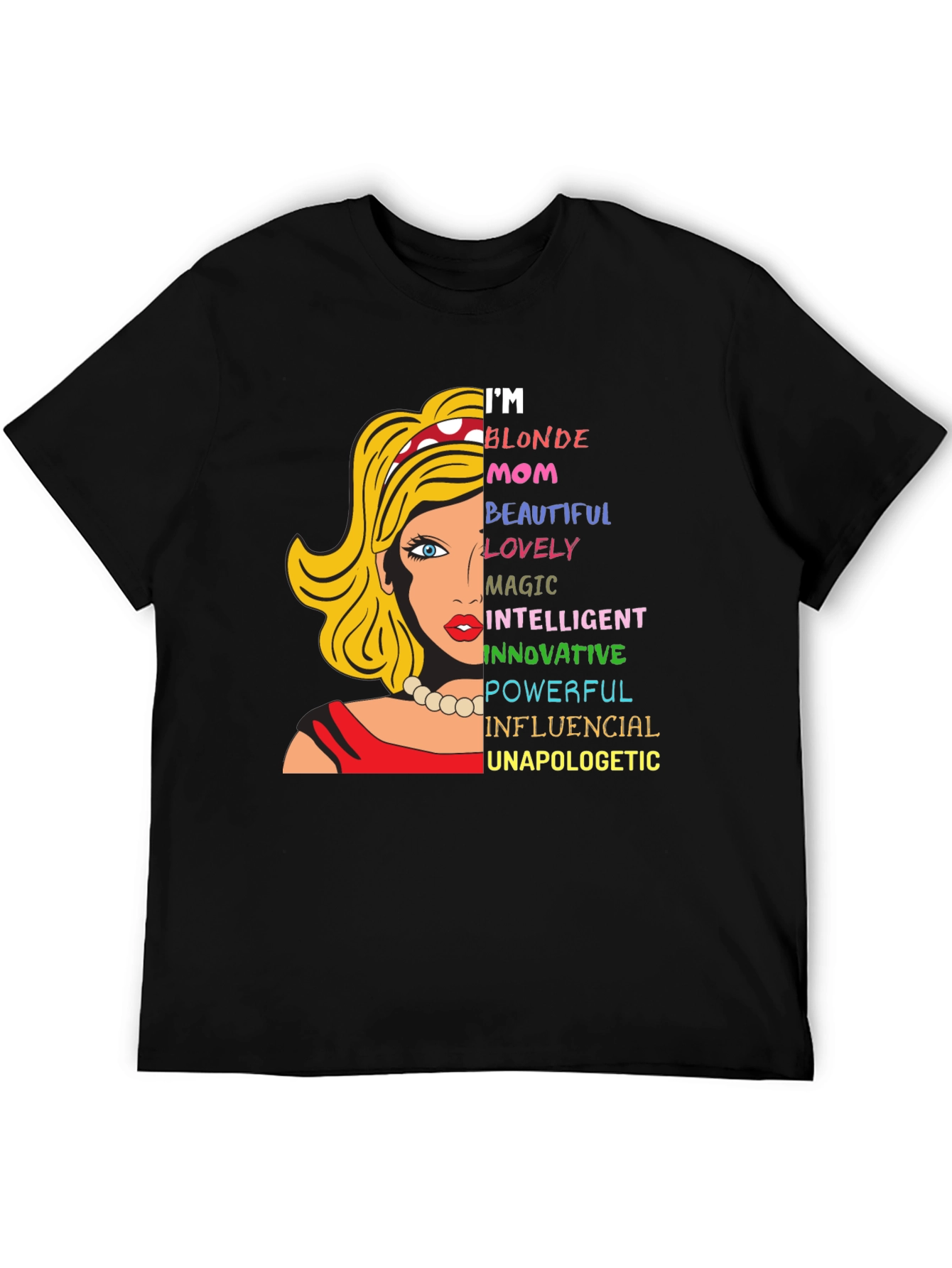 Black Blonde Mom Graphic Tee - Empowering Women's T-Shirt view 5