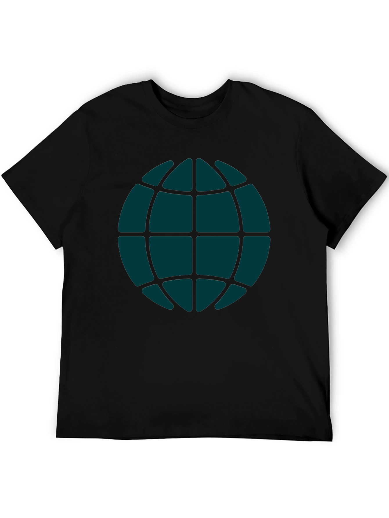 Black Globe Graphic Tee - Casual Black T-Shirt view 5