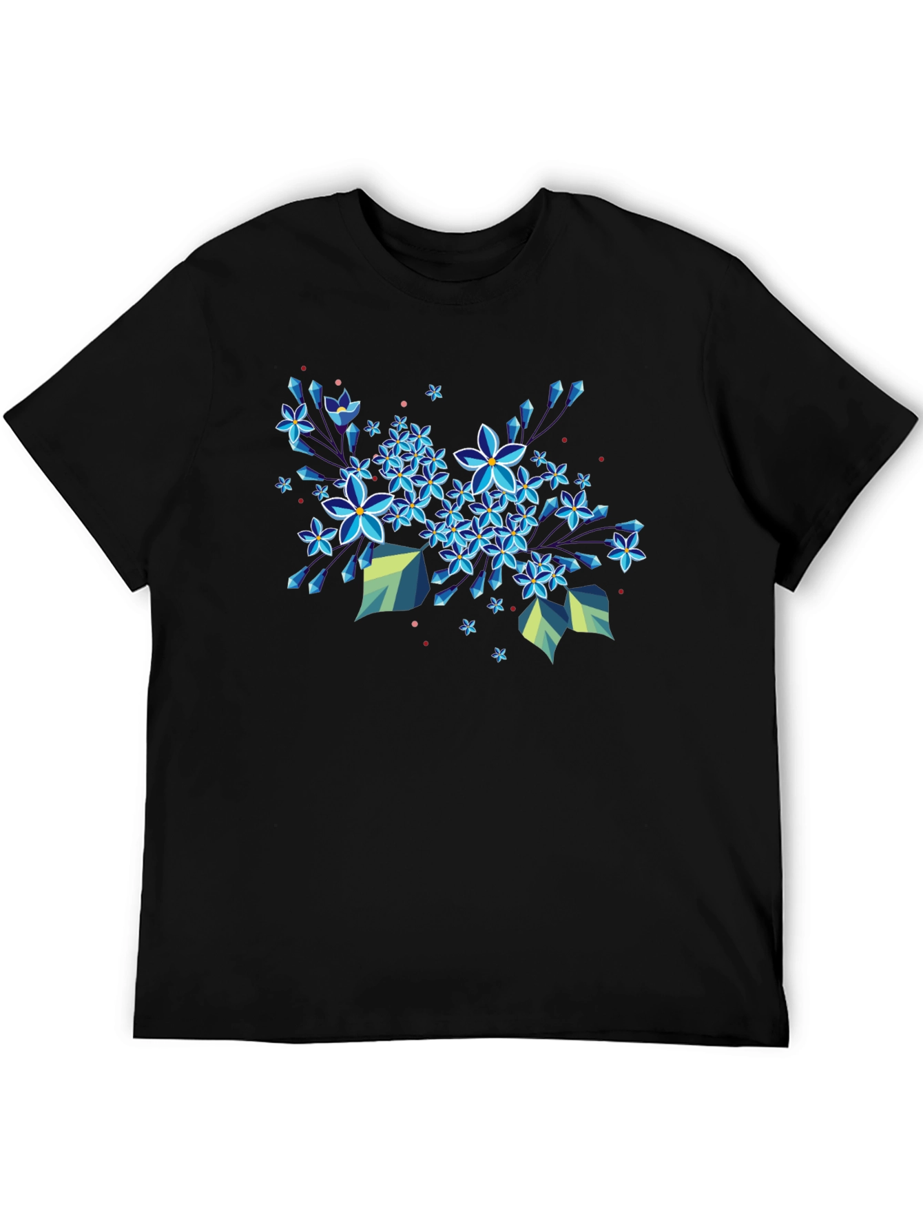 Black Floral Burst Graphic Tee - Modern Geometric Design view 5