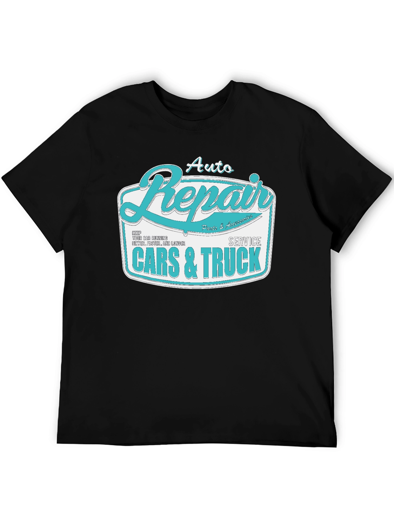 Black Auto Repair Cars & Truck Graphic T-Shirt view 5