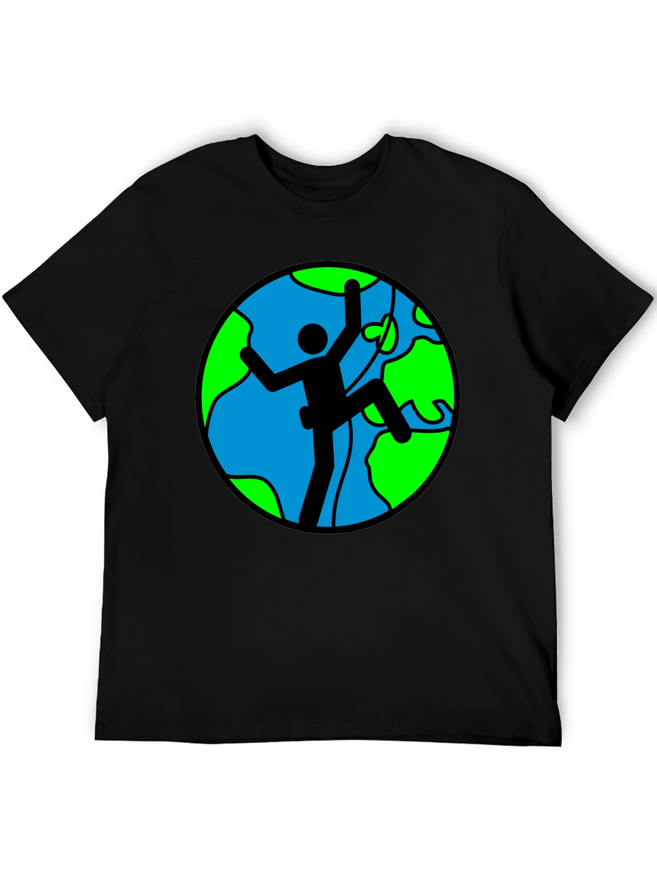 Black Climbing Earth Graphic Black T-Shirt view 5