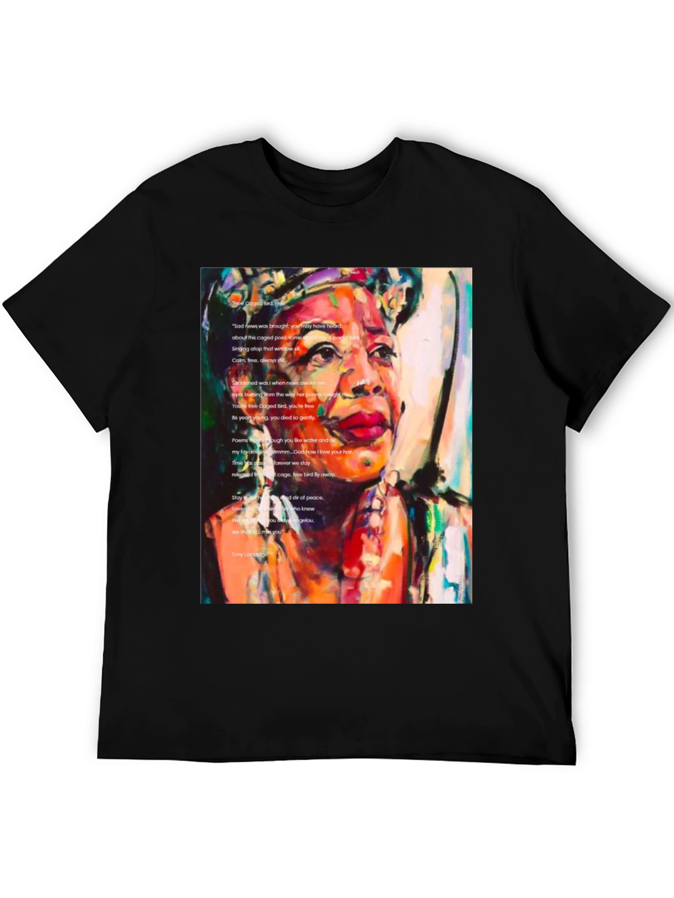 Black Maya Angelou Graphic Tee - Poetic Tribute Shirt view 5